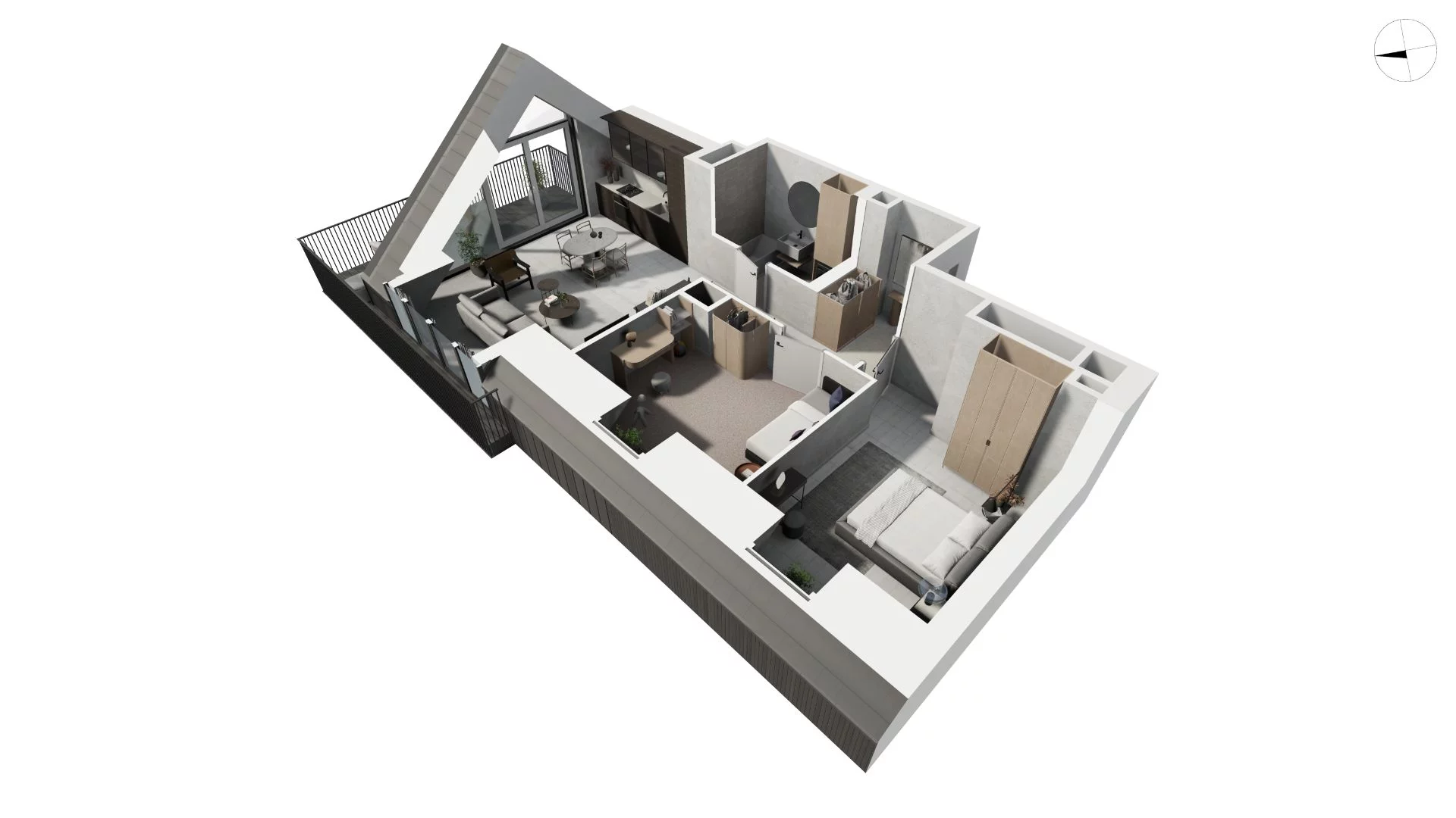 3 pokoje, apartament 63,60 m², piętro 3, oferta nr DANT_DANT_C2.4.2, Ukryte, Gdańsk, Aniołki, ul. Dantyszka