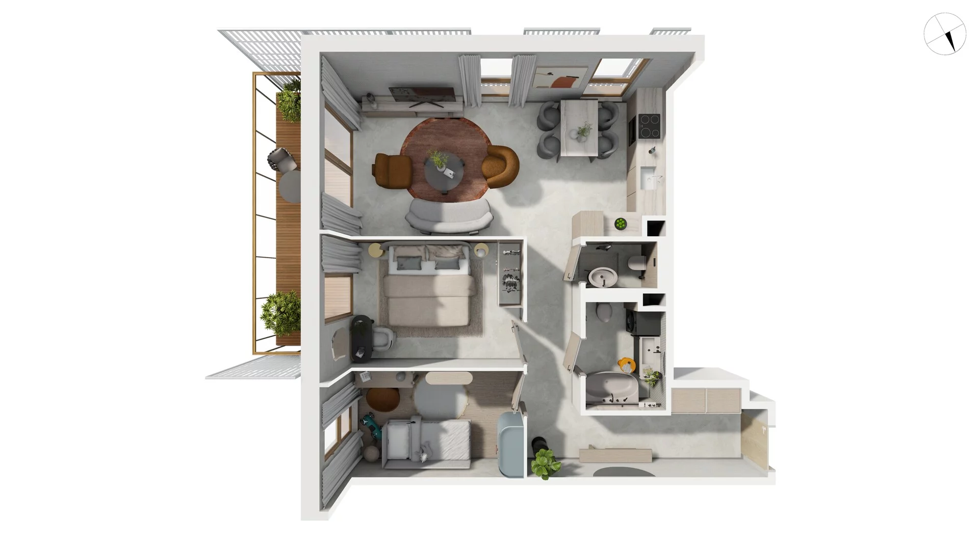 3 pokoje, apartament 73,20 m², piętro 1, oferta nr NAD3_T_T1.2.3, Nadmorski Dwór, Gdańsk, Brzeźno, ul. Nadmorski Dwór