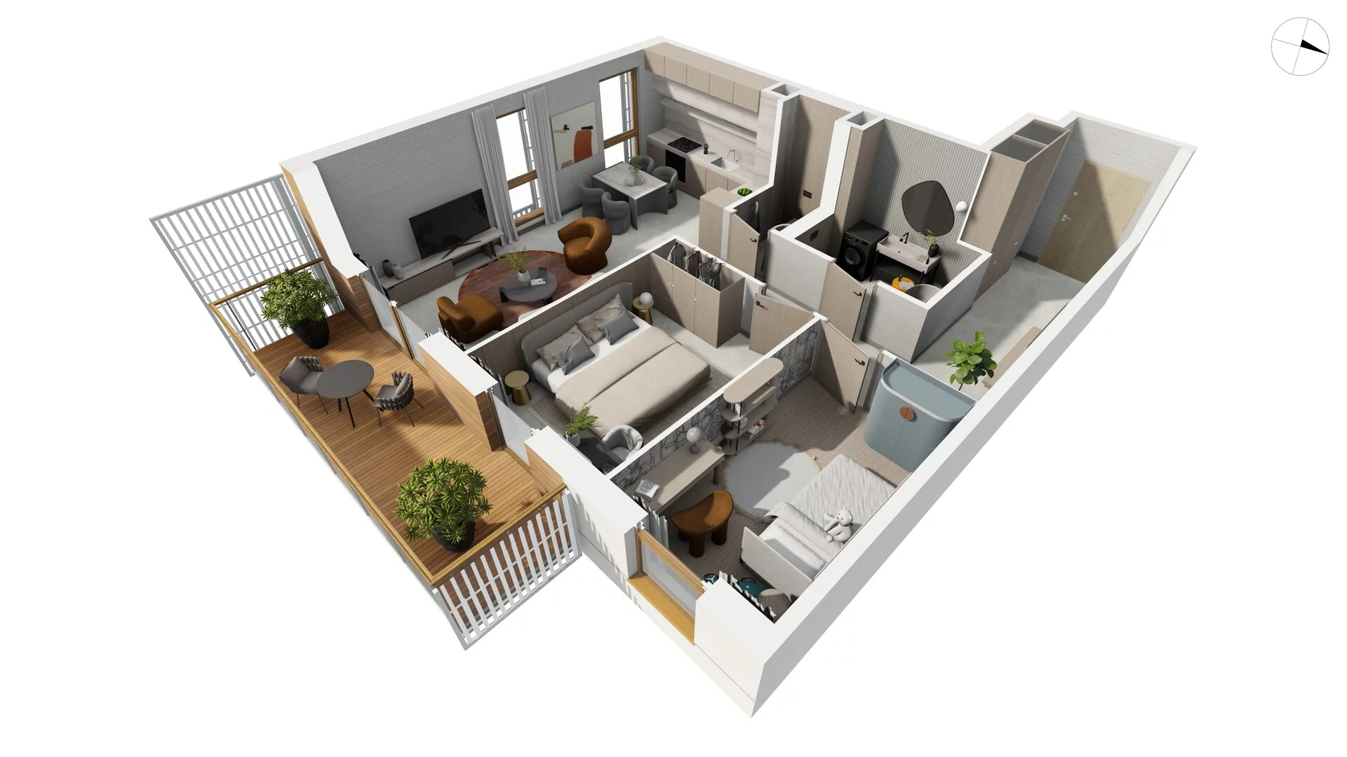 3 pokoje, apartament 73,20 m², piętro 1, oferta nr NAD3_T_T1.2.3, Nadmorski Dwór, Gdańsk, Brzeźno, ul. Nadmorski Dwór