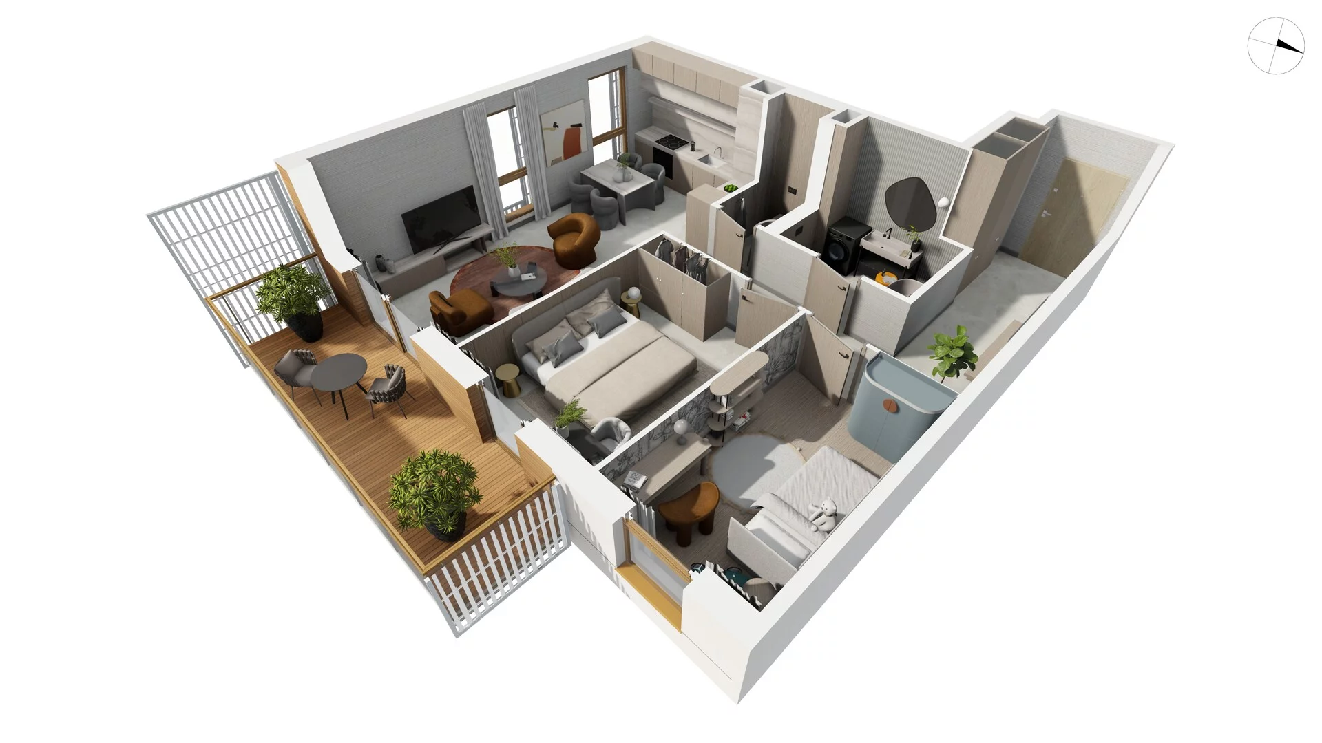 3 pokoje, mieszkanie 73,00 m², piętro 3, oferta nr NAD3_T_T1.4.3, Nadmorski Dwór, Gdańsk, Brzeźno, ul. Nadmorski Dwór