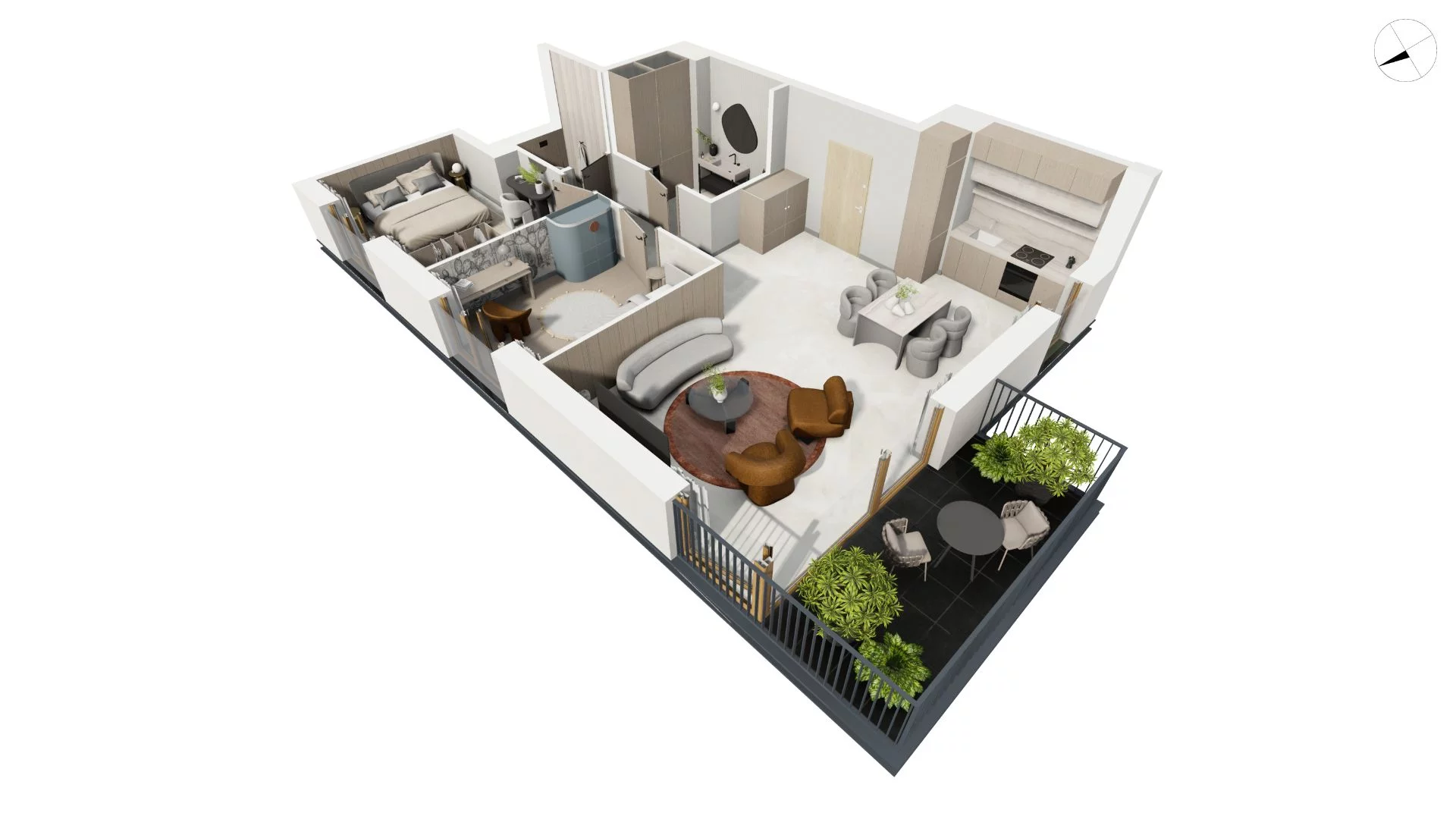 3 pokoje, apartament 77,10 m², piętro 1, oferta nr BER2_IJK_I2.1.5, Nowe Kolibki, Gdynia, Orłowo, Kolibki, ul. Bernadowska