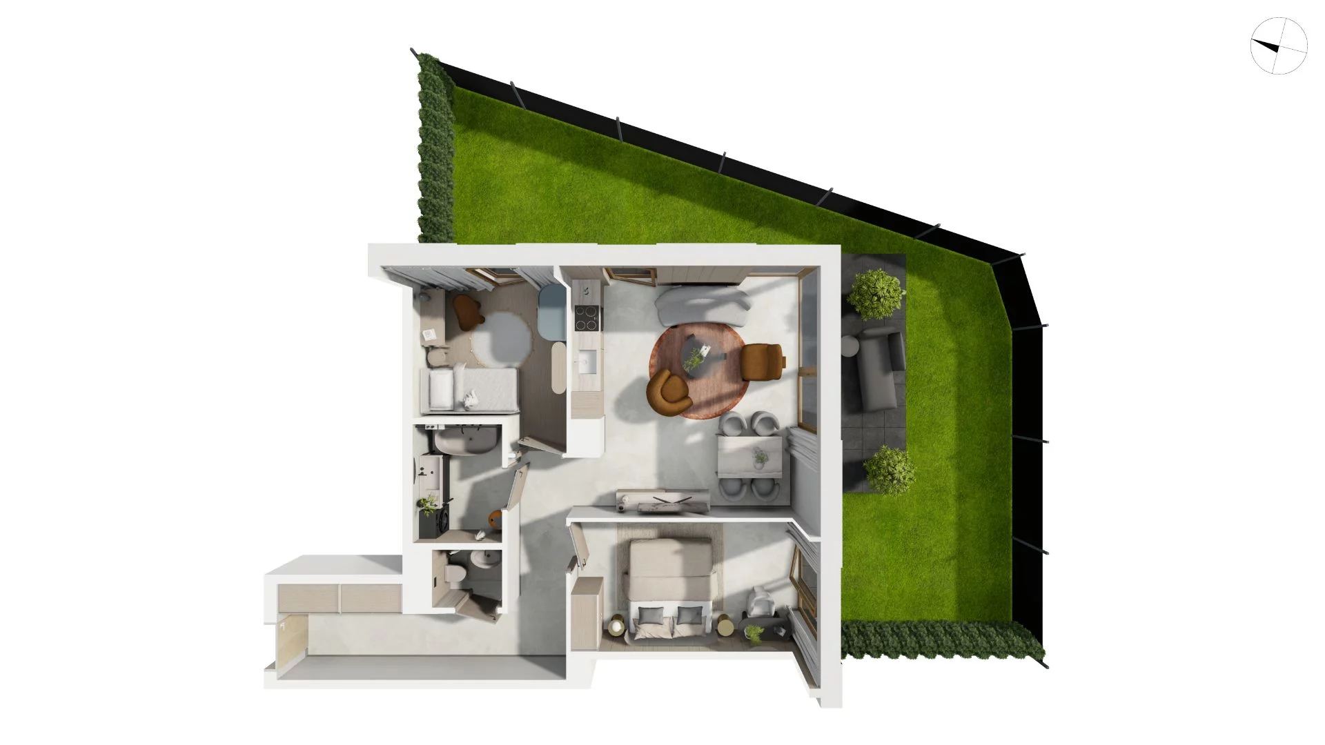 3 pokoje, apartament 71,80 m², parter, oferta nr BER2_IJK_K2.0.3, Nowe Kolibki, Gdynia, Orłowo, Kolibki, ul. Bernadowska