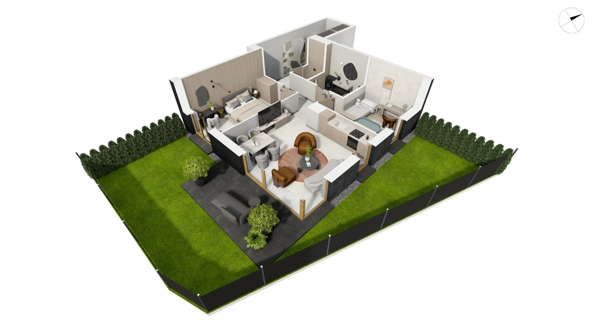 3 pokoje, apartament 71,80 m², parter, oferta nr BER2_IJK_K2.0.3, Nowe Kolibki, Gdynia, Orłowo, Kolibki, ul. Bernadowska