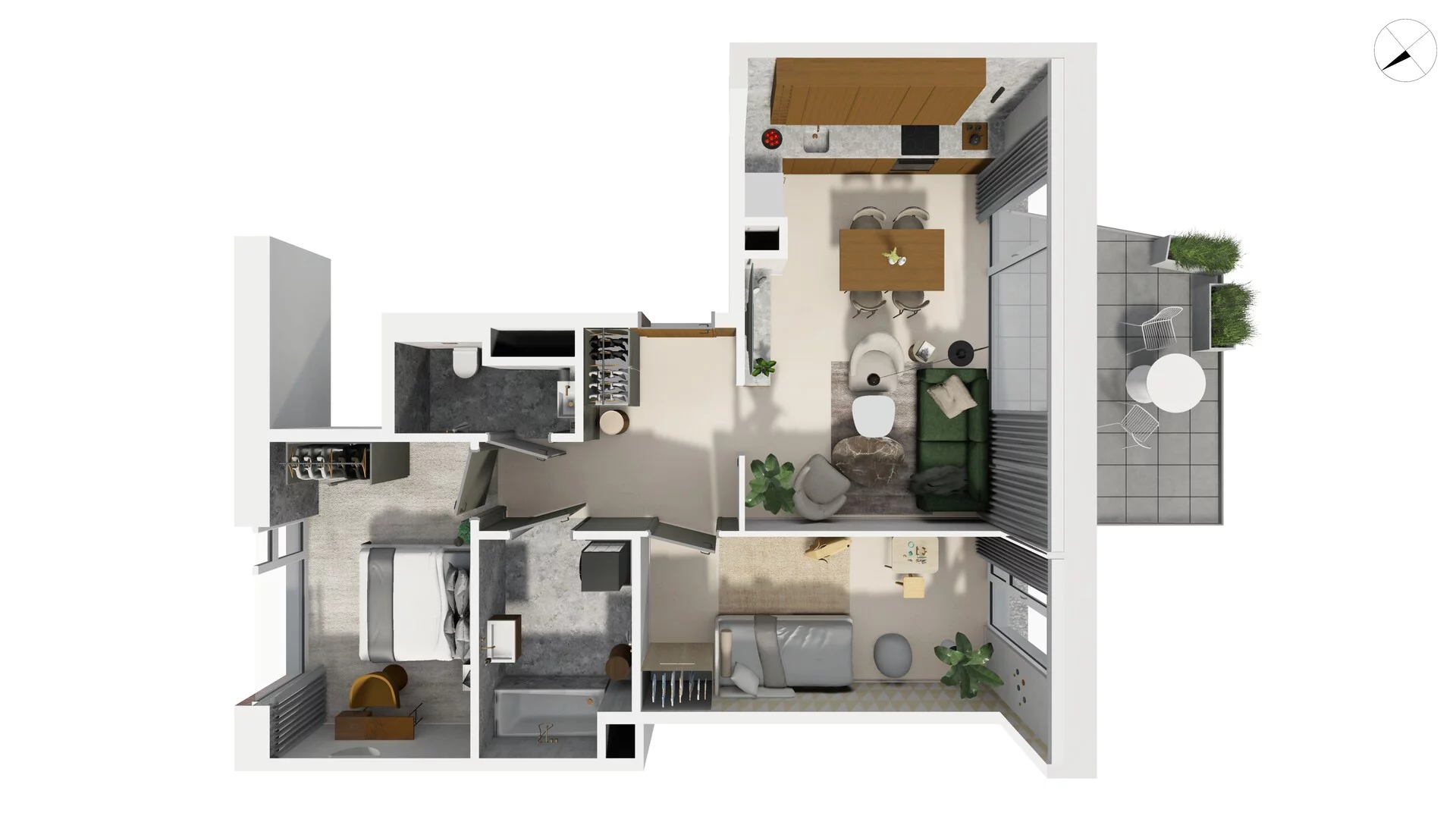 3 pokoje, apartament 63,30 m², piętro 1, oferta nr TORU_A_A5.1.5, OFF Miasto, Gdańsk, Śródmieście, ul. Toruńska