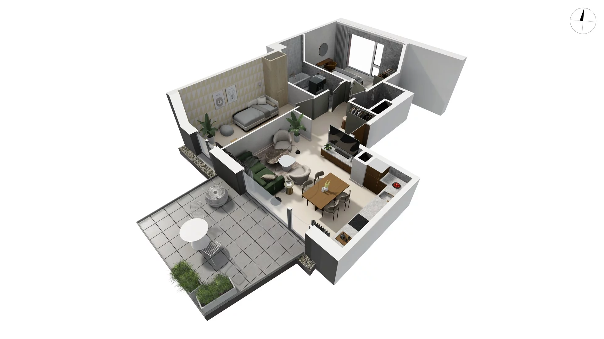 3 pokoje, apartament 63,30 m², piętro 1, oferta nr TORU_A_A5.1.5, OFF Miasto, Gdańsk, Śródmieście, ul. Toruńska