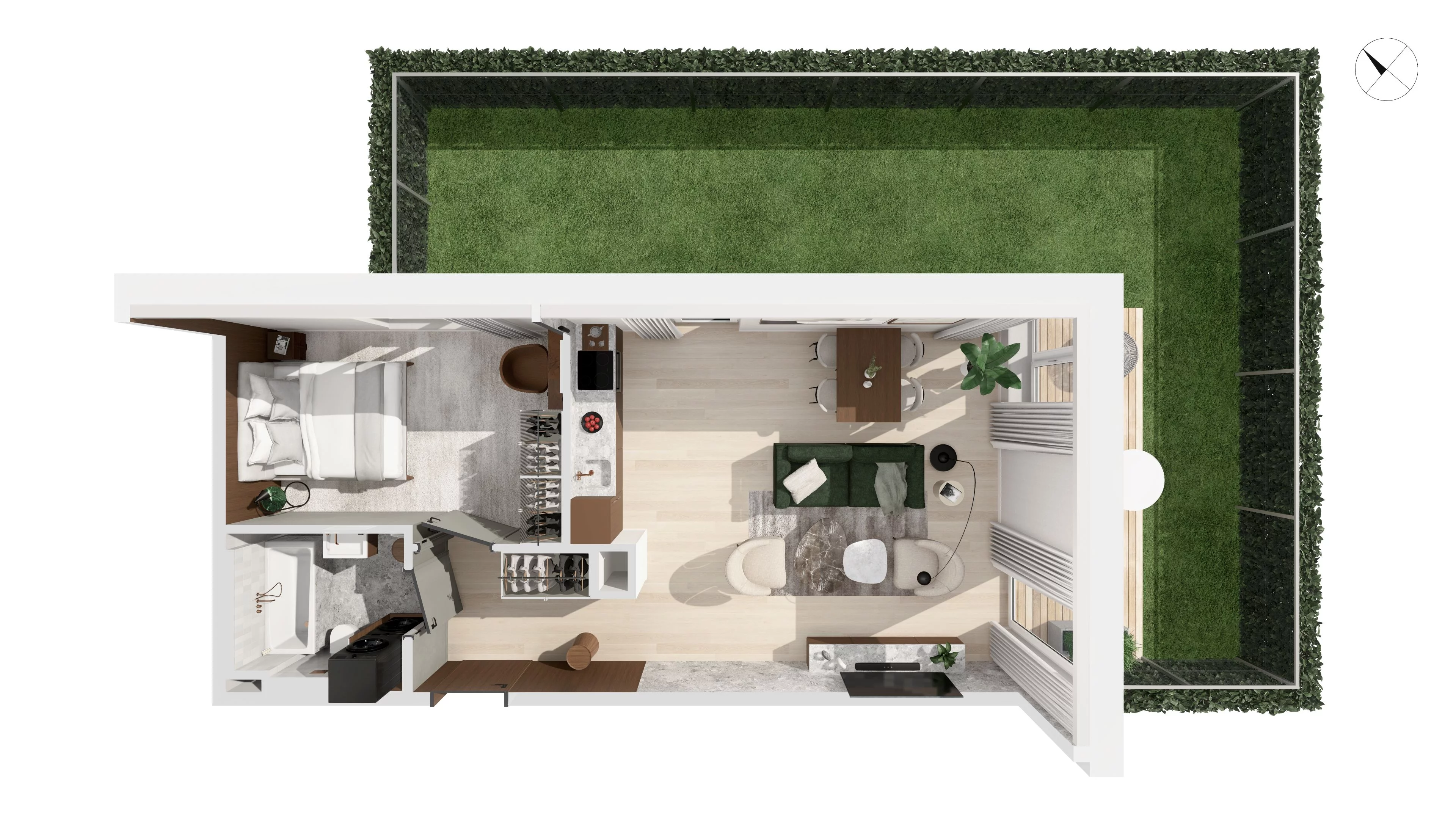 2 pokoje, apartament 53,00 m², parter, oferta nr WITA_A_A1.1.1, Wita 77, Gdańsk, Strzyża, ul. Wita Stwosza 77