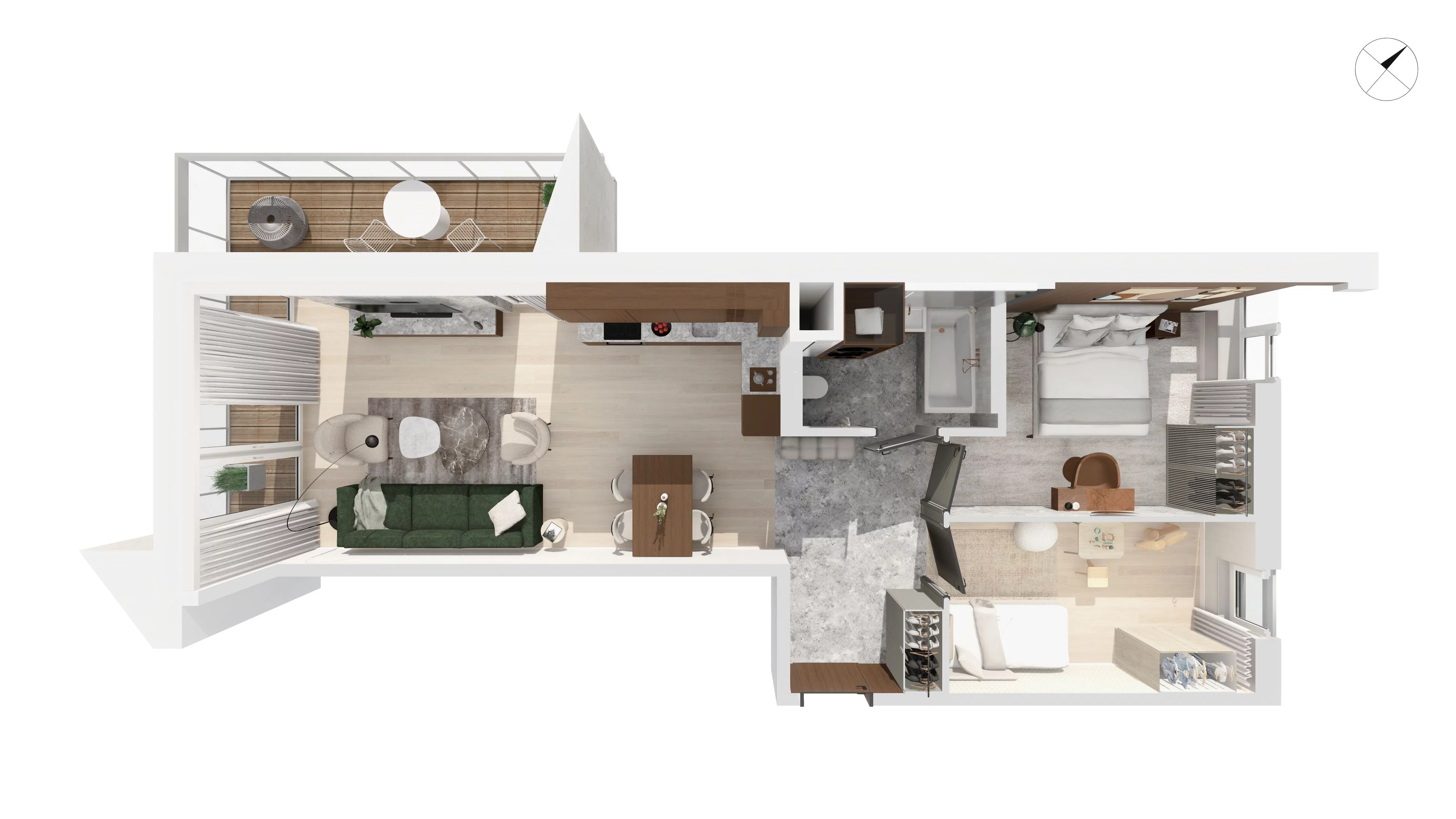 3 pokoje, apartament 66,20 m², piętro 1, oferta nr WITA_A_A1.2.6, Wita 77, Gdańsk, Strzyża, ul. Wita Stwosza 77