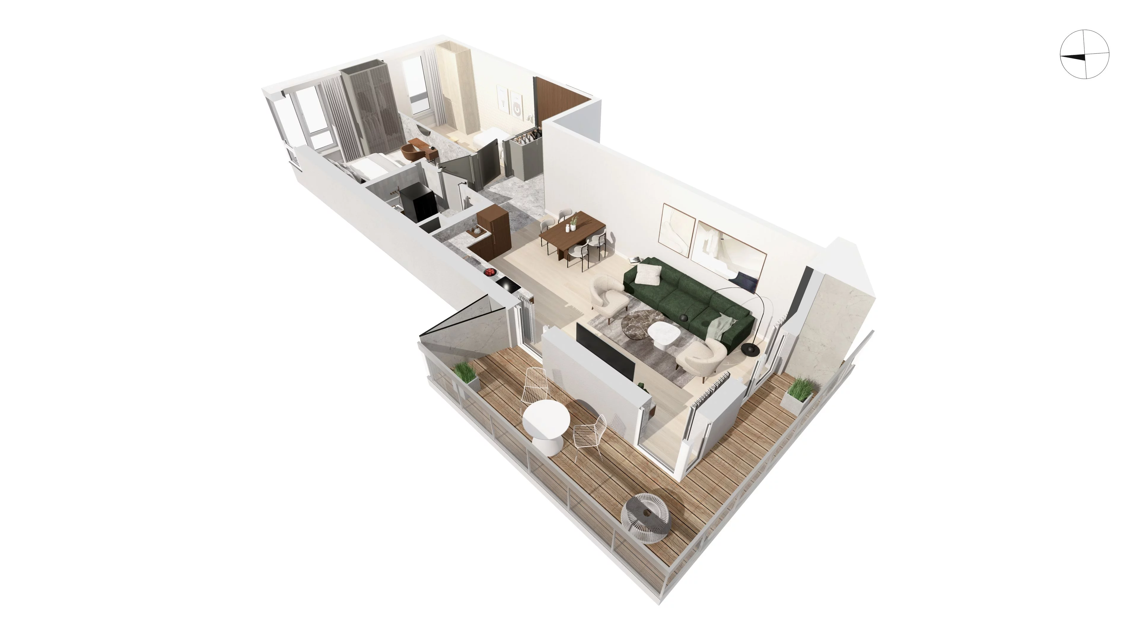 3 pokoje, apartament 66,20 m², piętro 1, oferta nr WITA_A_A1.2.6, Wita 77, Gdańsk, Strzyża, ul. Wita Stwosza 77
