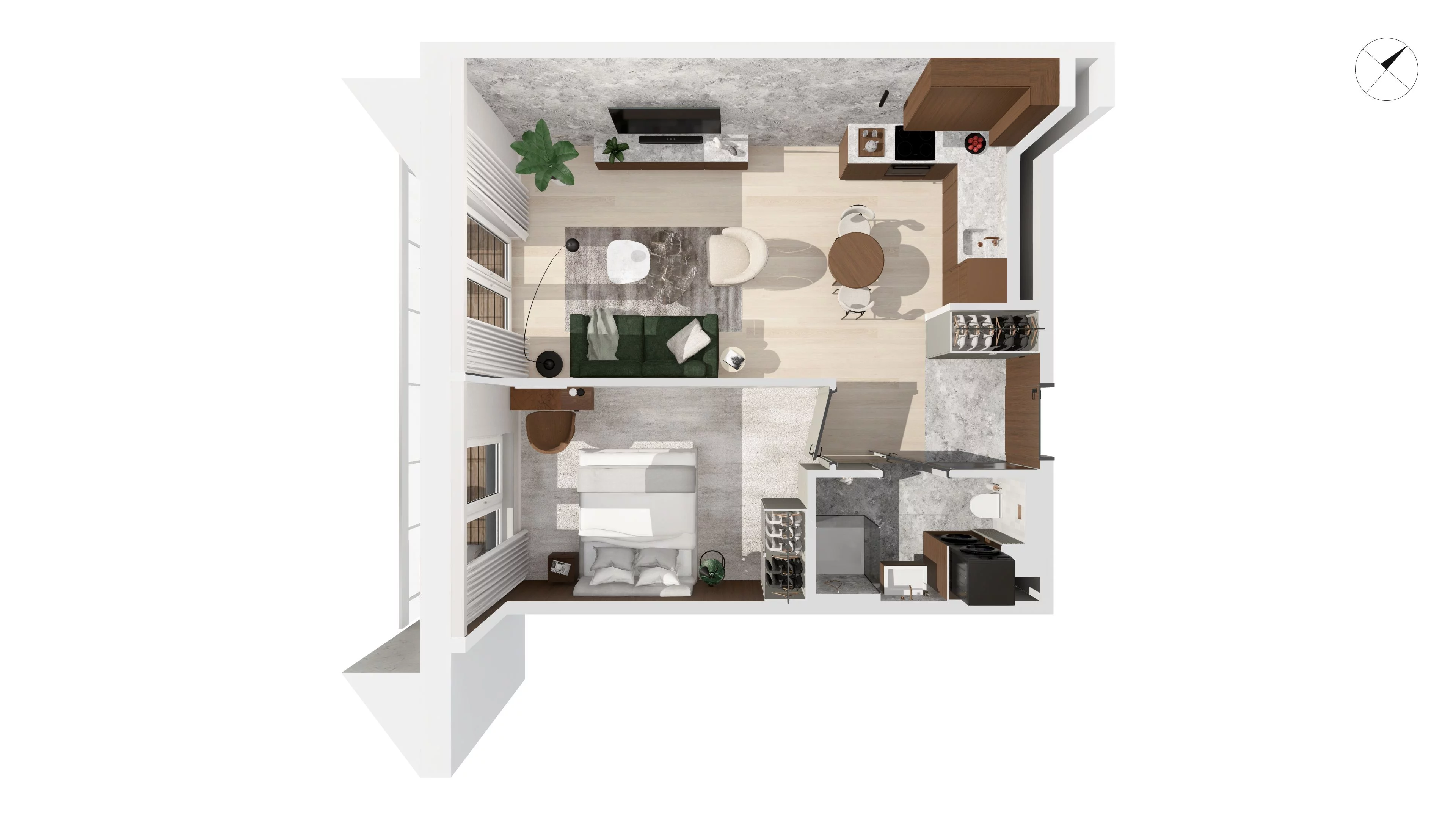 2 pokoje, apartament 47,10 m², piętro 3, oferta nr WITA_A_A1.4.4, Wita 77, Gdańsk, Strzyża, ul. Wita Stwosza 77