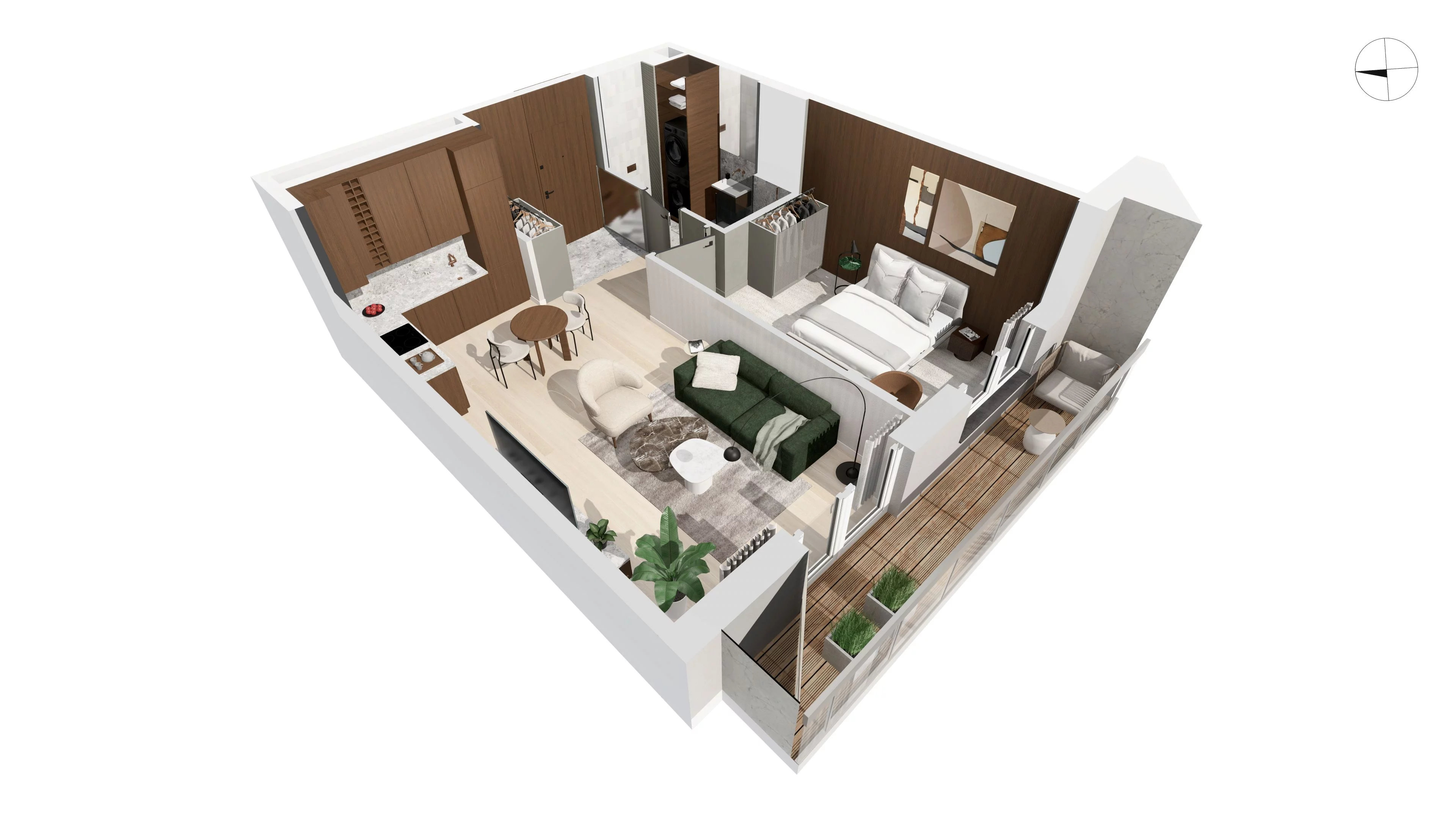 2 pokoje, apartament 47,10 m², piętro 3, oferta nr WITA_A_A1.4.4, Wita 77, Gdańsk, Strzyża, ul. Wita Stwosza 77