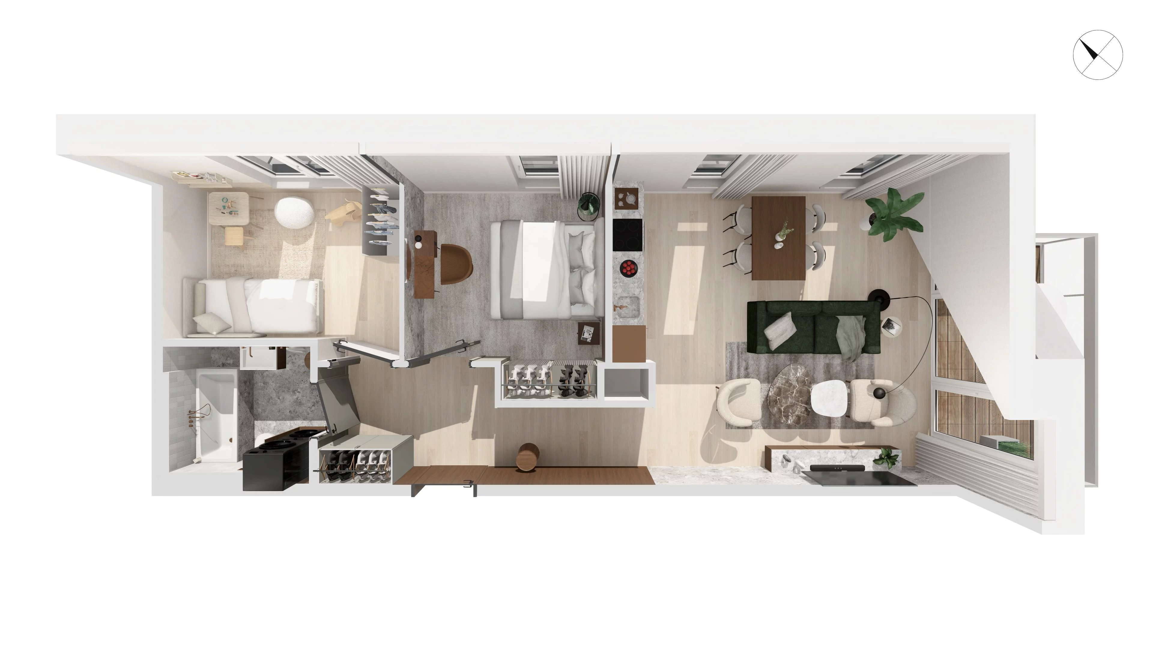 3 pokoje, apartament 61,80 m², piętro 4, oferta nr WITA_A_A1.5.1, Wita 77, Gdańsk, Strzyża, ul. Wita Stwosza 77