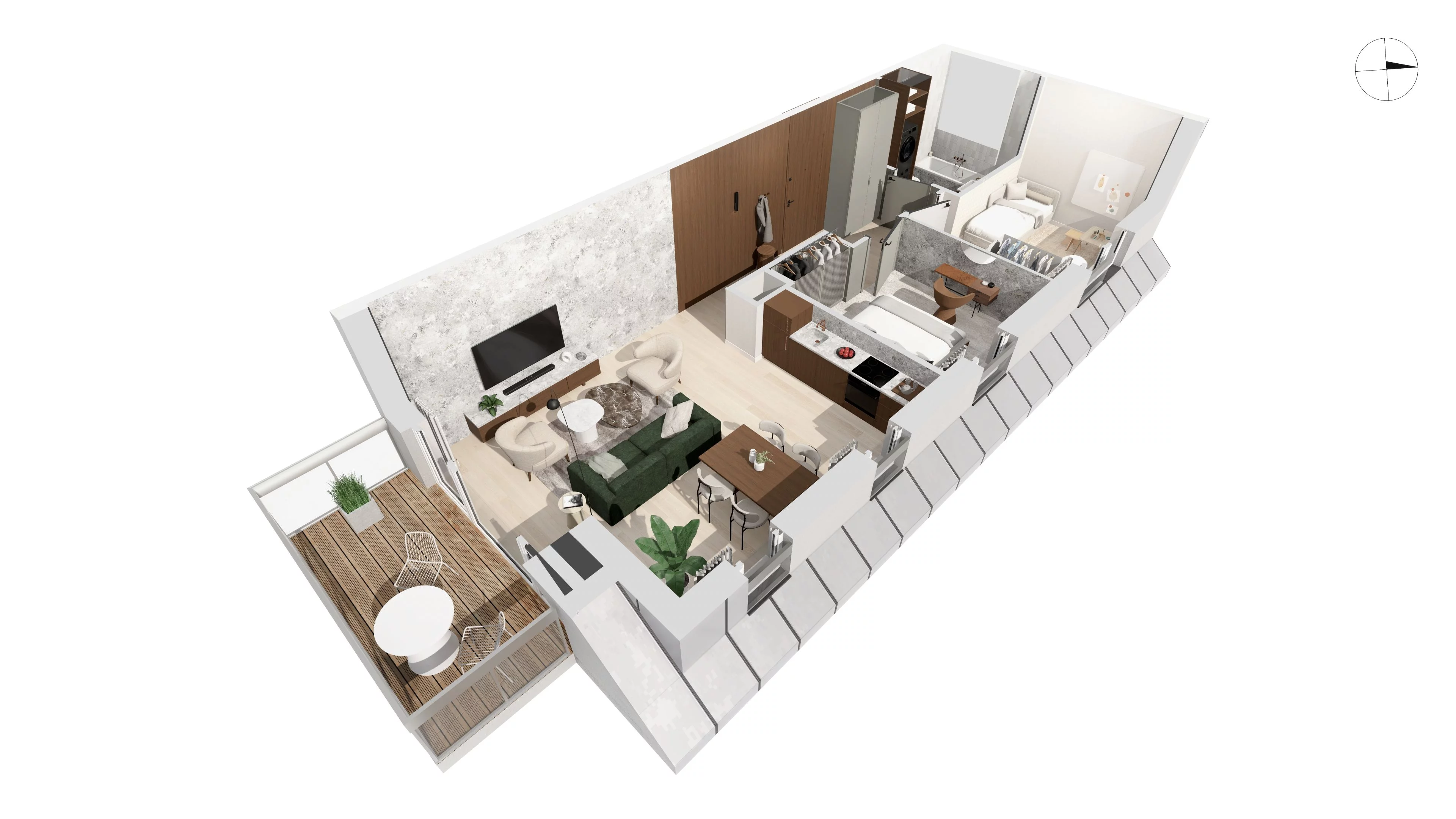 3 pokoje, apartament 61,80 m², piętro 4, oferta nr WITA_A_A1.5.1, Wita 77, Gdańsk, Strzyża, ul. Wita Stwosza 77