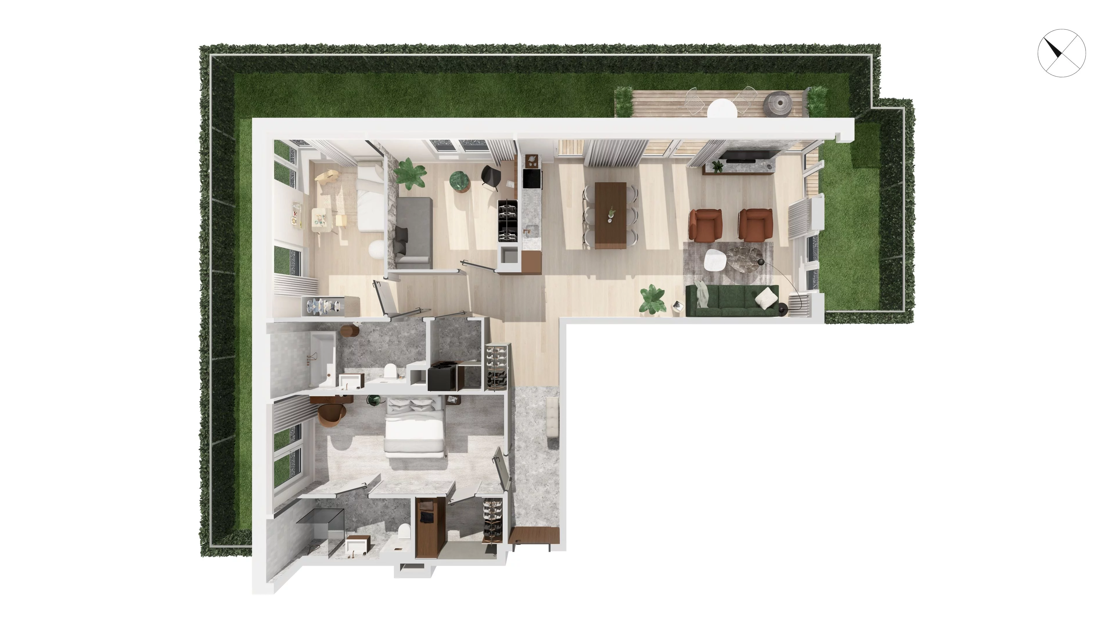 4 pokoje, apartament 112,90 m², parter, oferta nr WITA_A_A3.1.1, Wita 77, Gdańsk, Strzyża, ul. Wita Stwosza 77