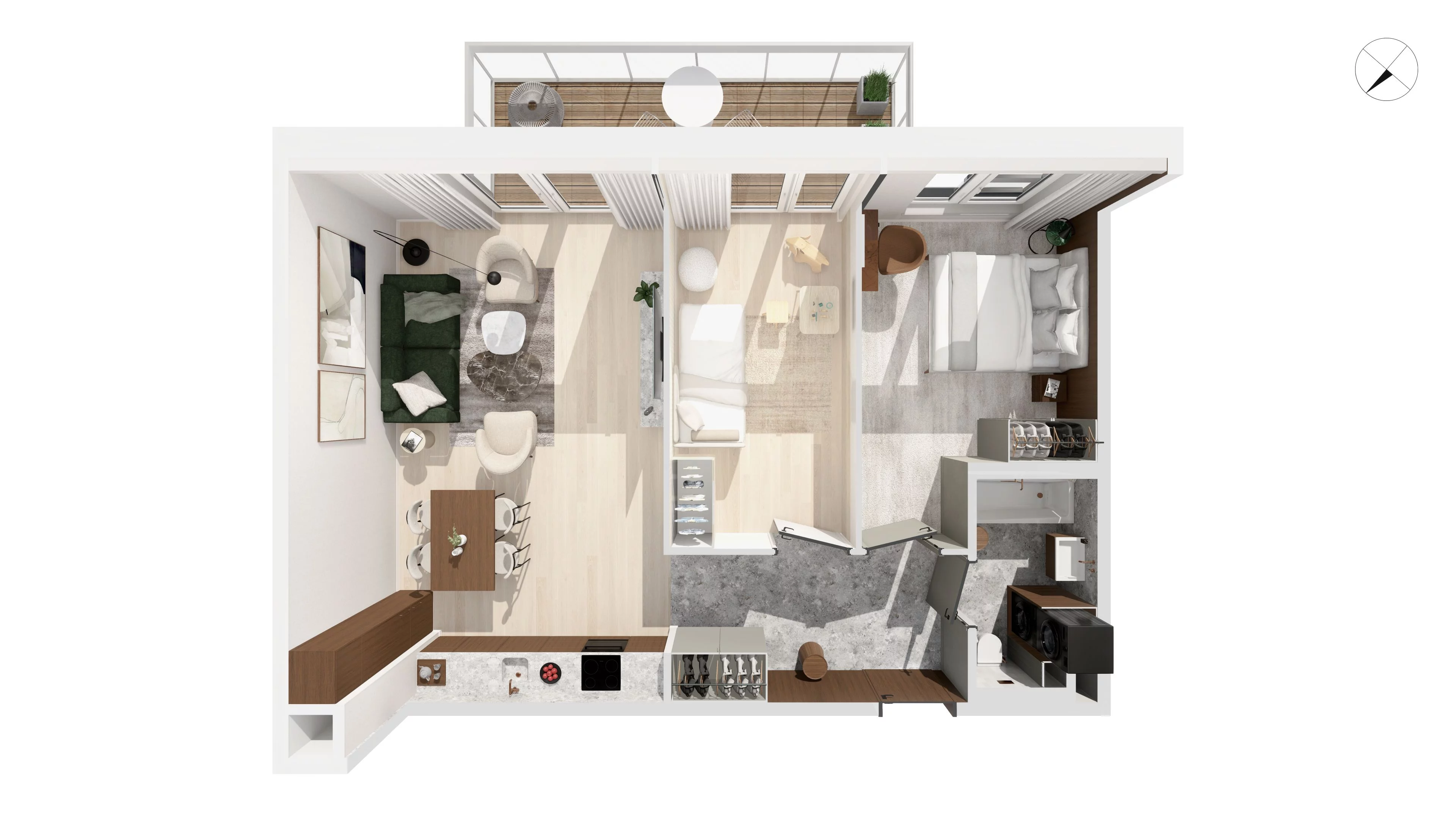 3 pokoje, mieszkanie 67,20 m², piętro 2, oferta nr WITA_A_A3.3.2, Wita 77, Gdańsk, Strzyża, ul. Wita Stwosza 77