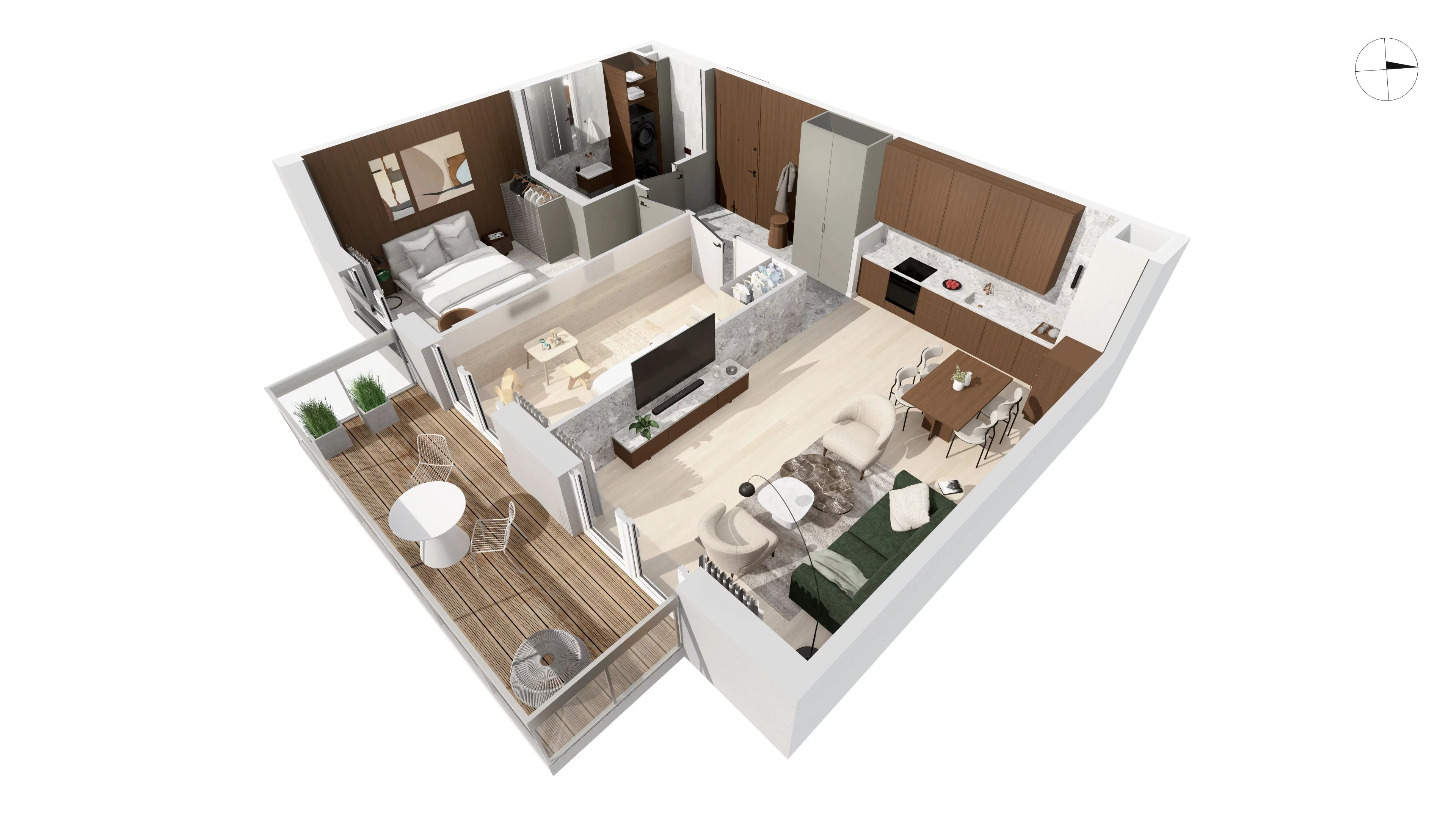 3 pokoje, mieszkanie 67,20 m², piętro 2, oferta nr WITA_A_A3.3.2, Wita 77, Gdańsk, Strzyża, ul. Wita Stwosza 77
