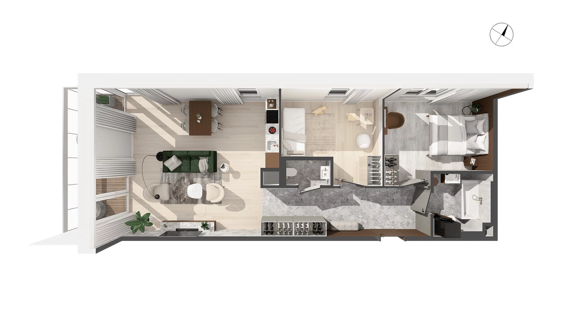 3 pokoje, apartament 78,40 m², piętro 3, oferta nr WITA_A_A3.4.5, Wita 77, Gdańsk, Strzyża, ul. Wita Stwosza 77
