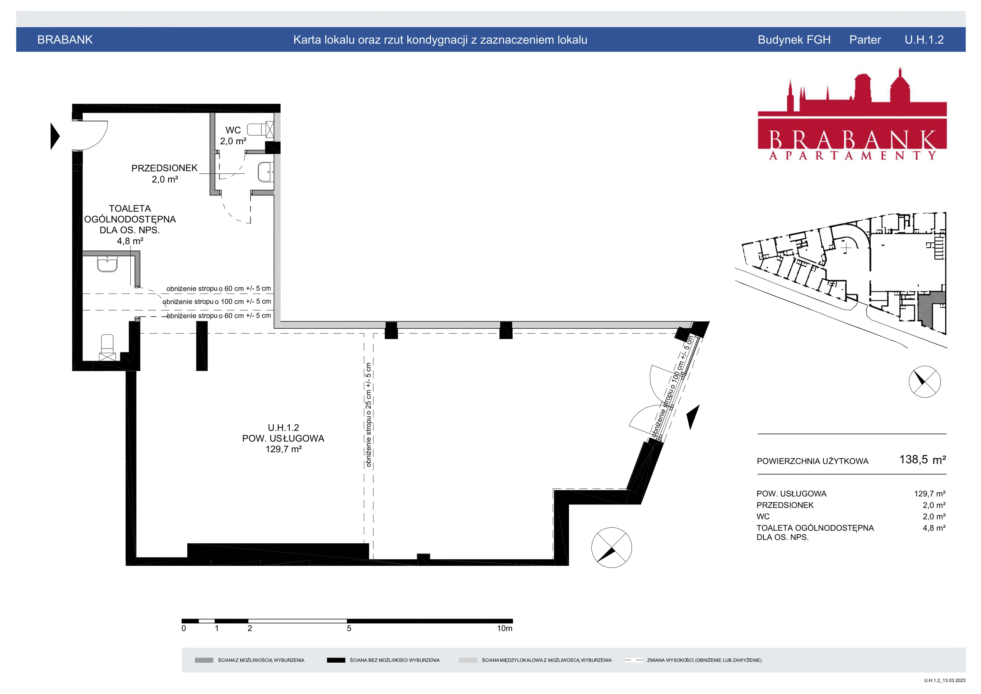 Lokal użytkowy 224,90 m², oferta nr U.H.1.1+U.H.1.2, Brabank - lokale użytkowe, Gdańsk, Śródmieście, ul. Stara Stocznia/Wałowa