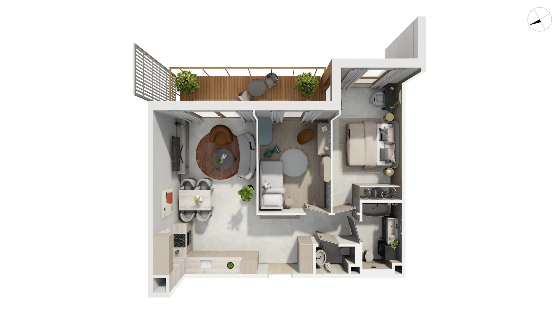 3 pokoje, mieszkanie 67,93 m², piętro 3, oferta nr NAD3_T_T1.4.2, Nadmorski Dwór, Gdańsk, Brzeźno, ul. Nadmorski Dwór