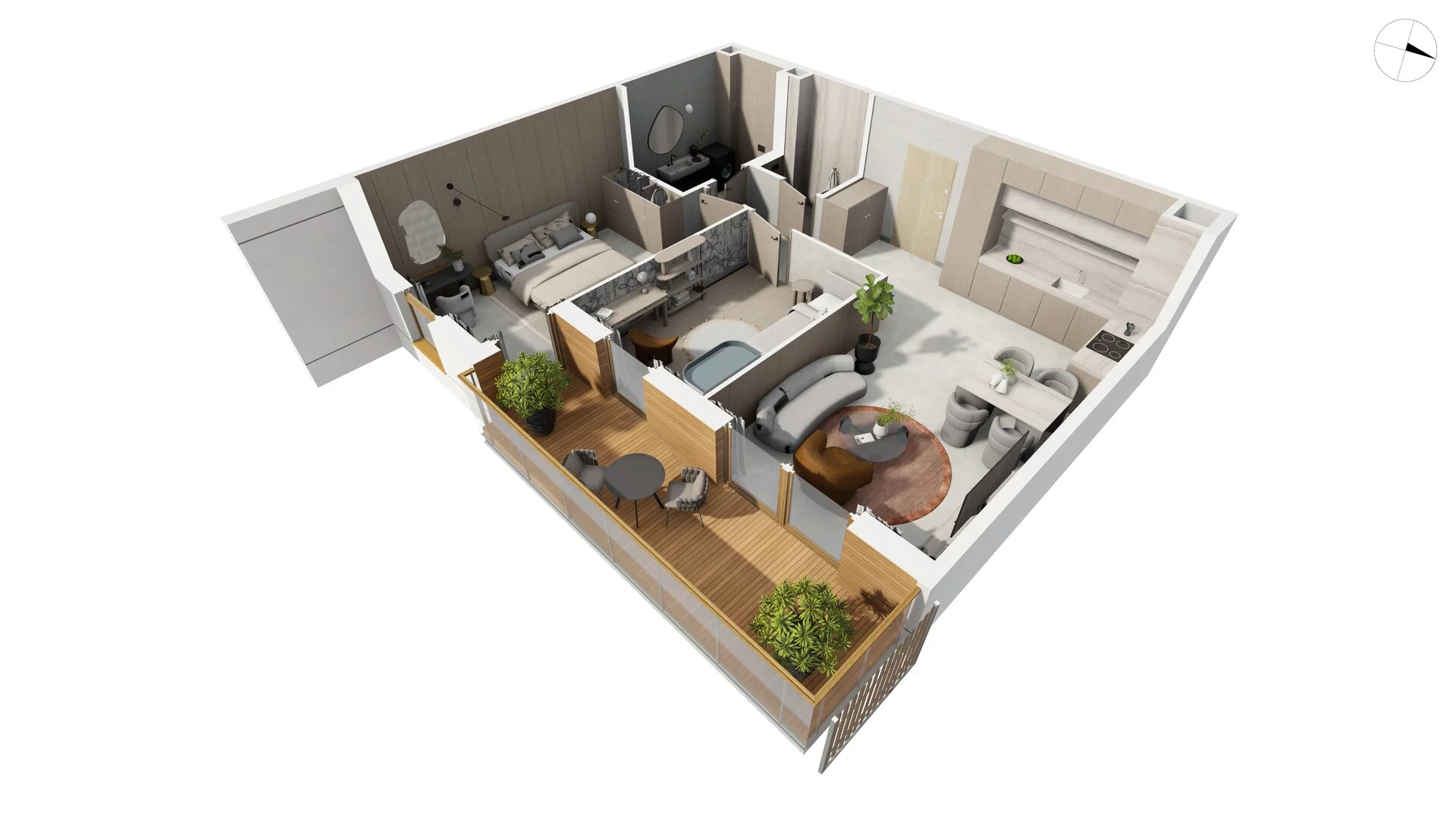 3 pokoje, mieszkanie 67,93 m², piętro 3, oferta nr NAD3_T_T1.4.2, Nadmorski Dwór, Gdańsk, Brzeźno, ul. Nadmorski Dwór