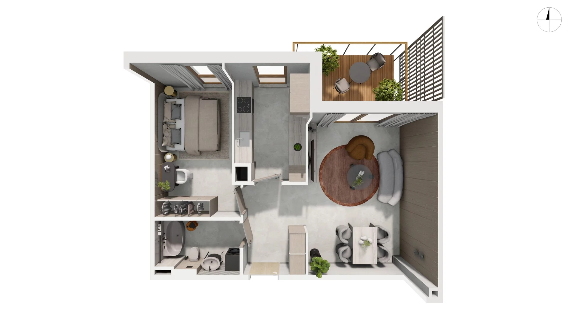2 pokoje, mieszkanie 56,59 m², piętro 2, oferta nr NAD3_T_T2.3.5, Nadmorski Dwór, Gdańsk, Brzeźno, ul. Nadmorski Dwór