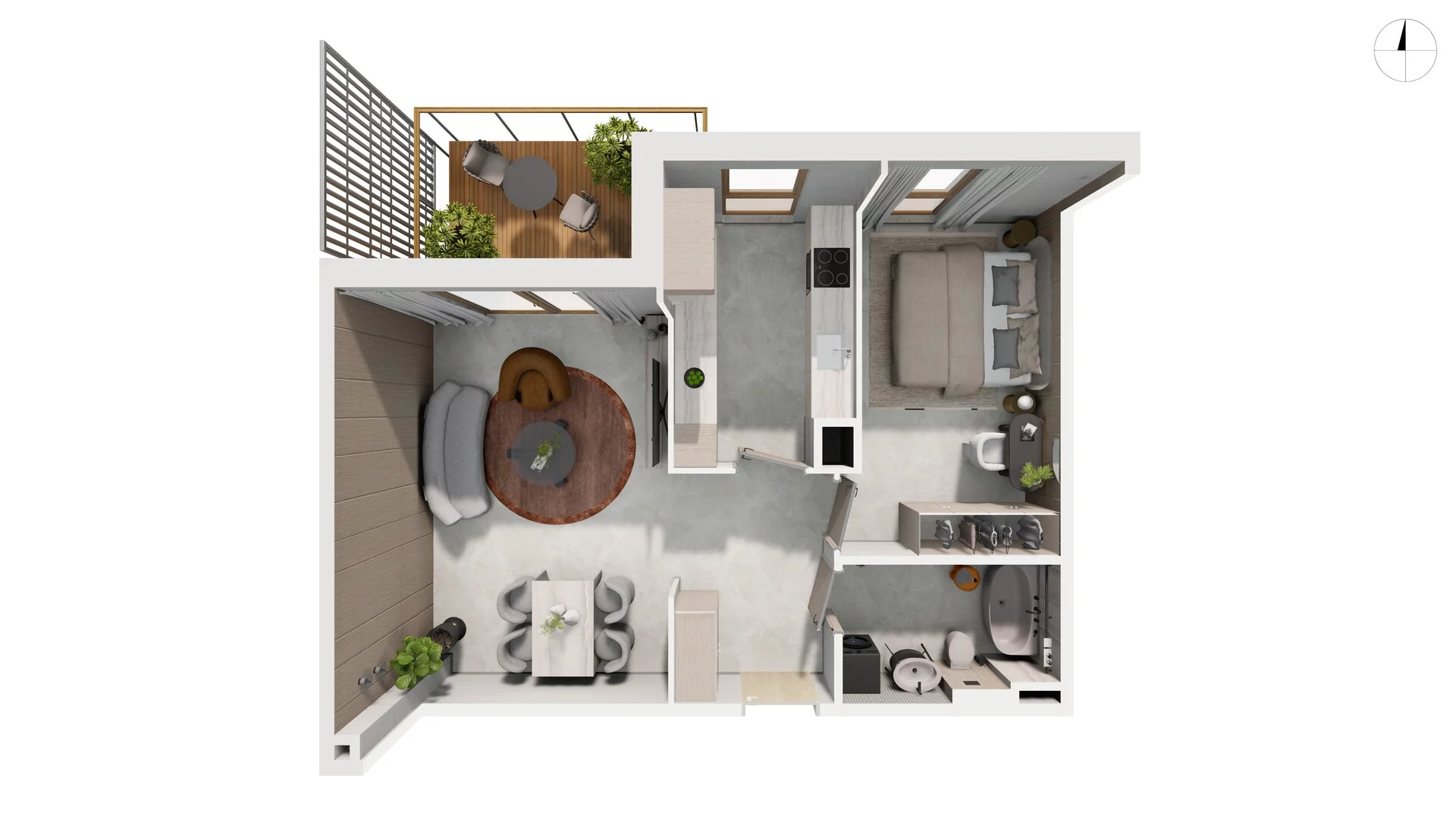 2 pokoje, mieszkanie 56,57 m², piętro 3, oferta nr NAD3_T_T2.4.4, Nadmorski Dwór, Gdańsk, Brzeźno, ul. Nadmorski Dwór
