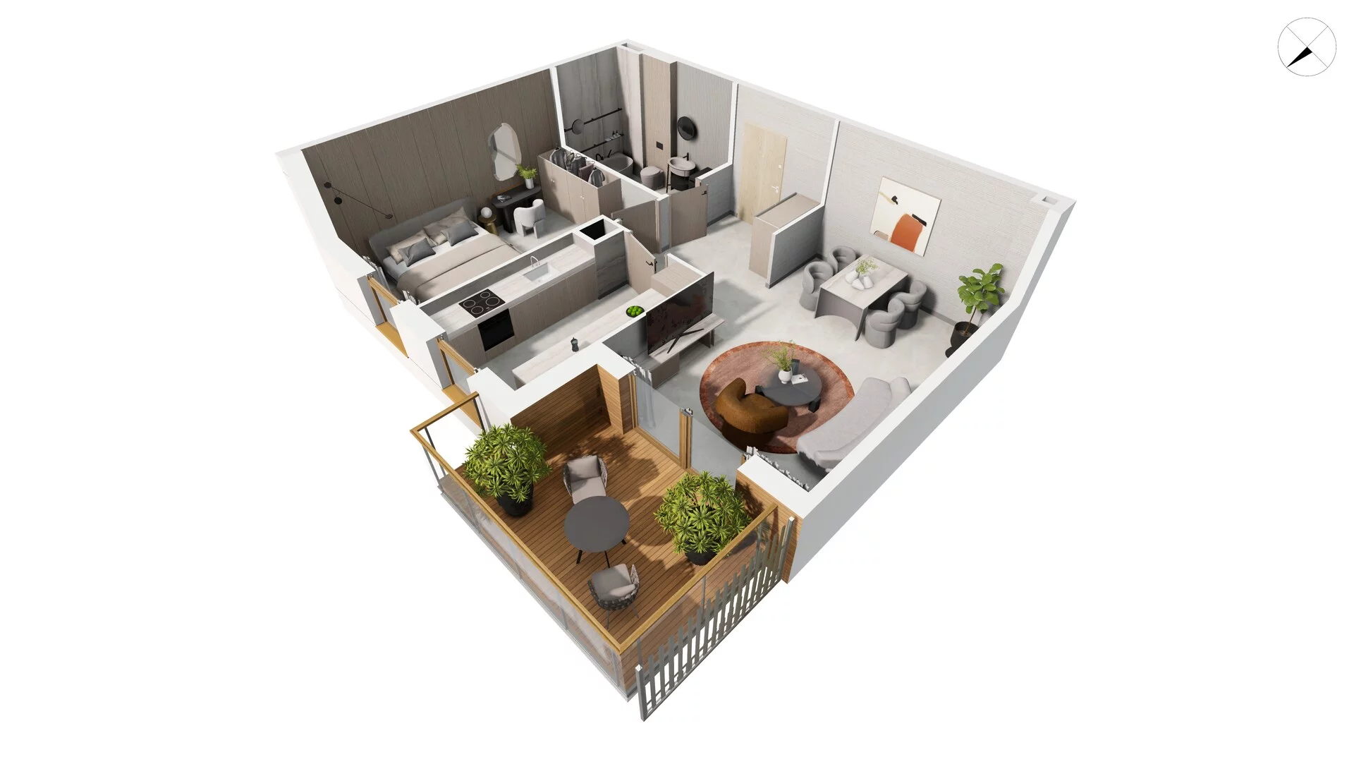 2 pokoje, mieszkanie 56,57 m², piętro 3, oferta nr NAD3_T_T2.4.4, Nadmorski Dwór, Gdańsk, Brzeźno, ul. Nadmorski Dwór