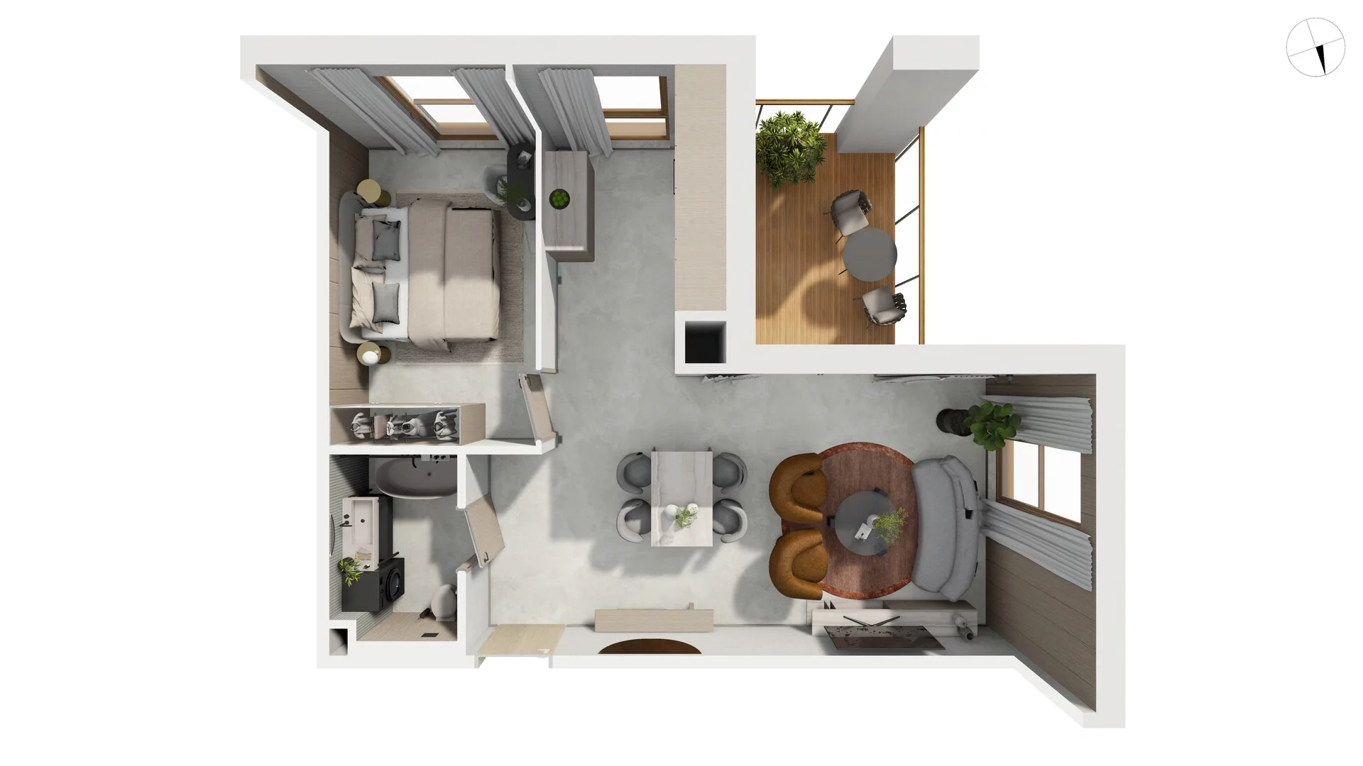 2 pokoje, apartament 56,00 m², piętro 3, oferta nr NAD3_UW_U1.4.4, Nadmorski Dwór, Gdańsk, Brzeźno, ul. Nadmorski Dwór
