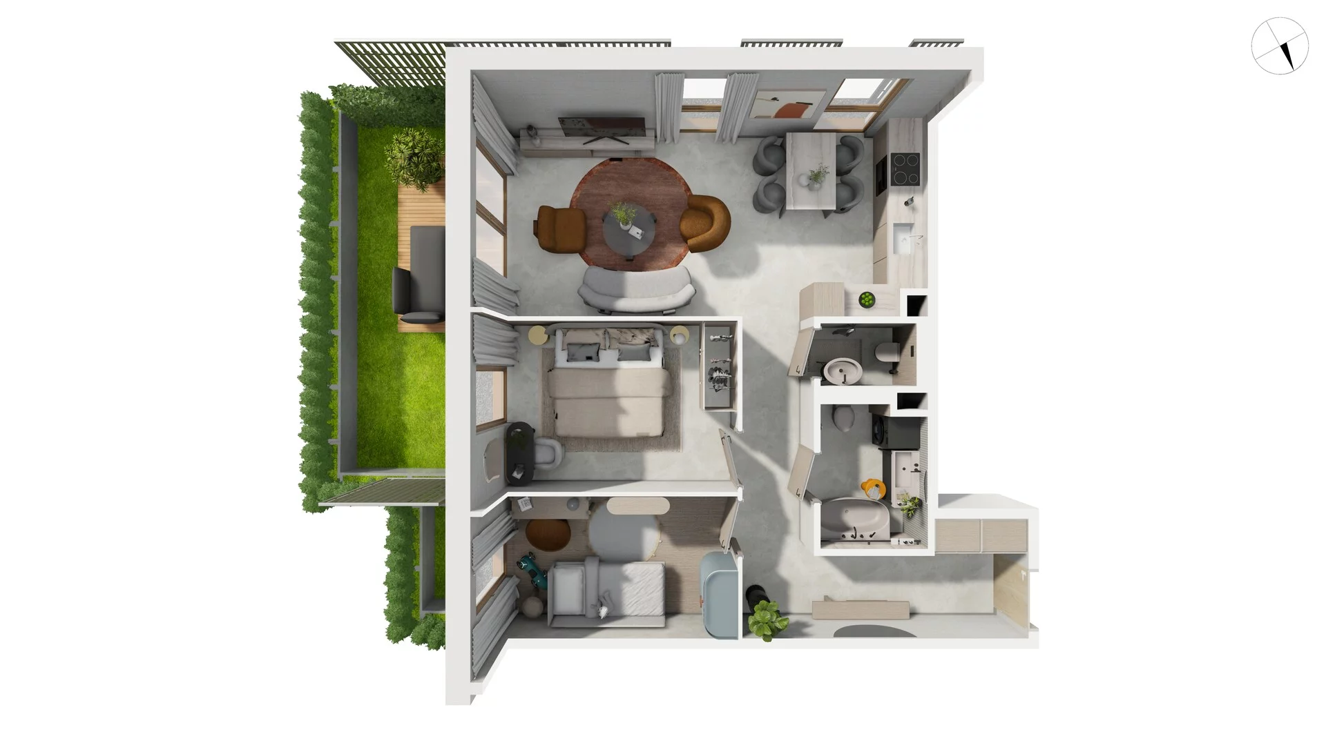 3 pokoje, mieszkanie 68,99 m², parter, oferta nr NAD3_T_T1.1.3, Nadmorski Dwór, Gdańsk, Brzeźno, ul. Nadmorski Dwór