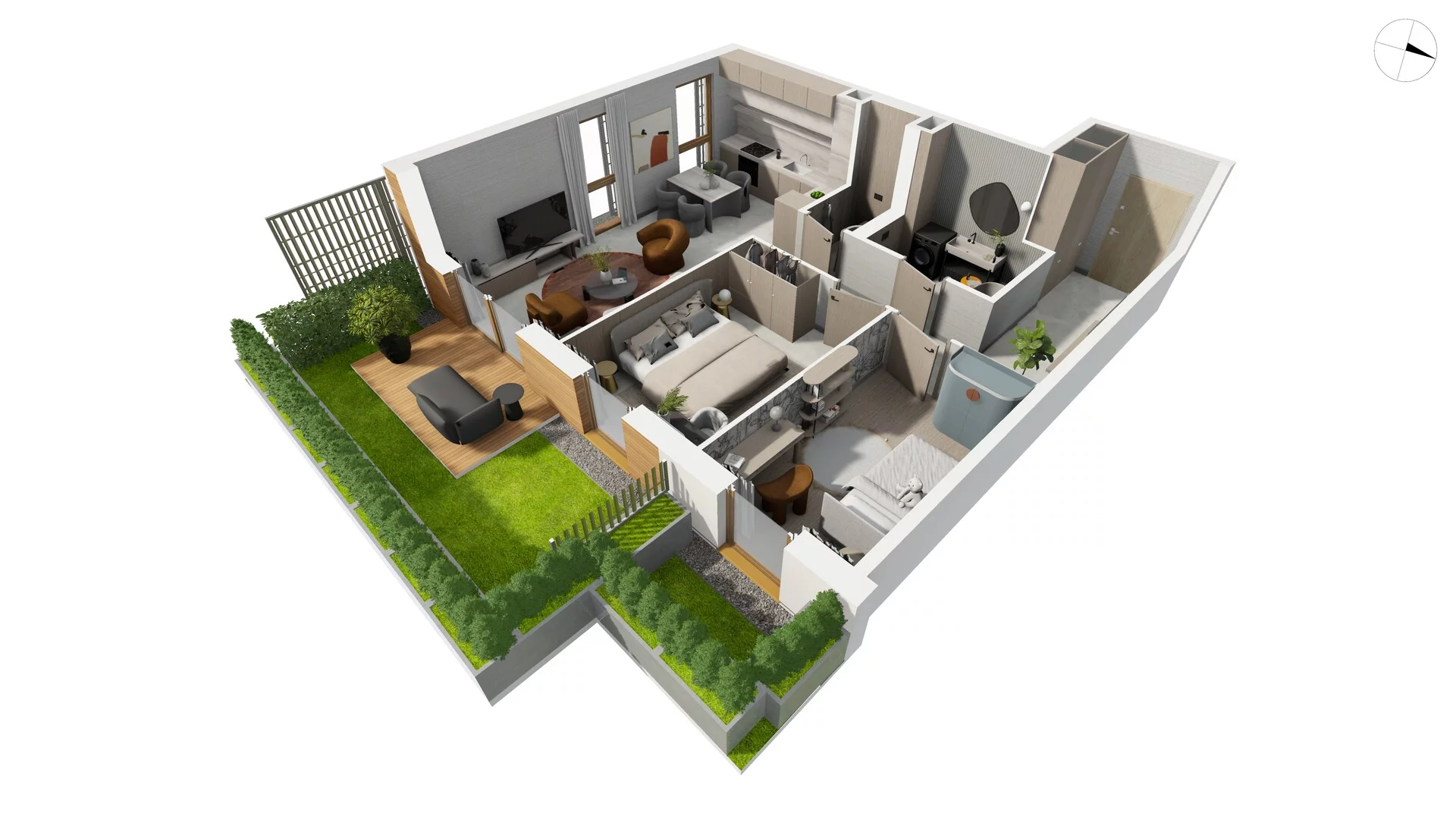 3 pokoje, mieszkanie 68,99 m², parter, oferta nr NAD3_T_T1.1.3, Nadmorski Dwór, Gdańsk, Brzeźno, ul. Nadmorski Dwór