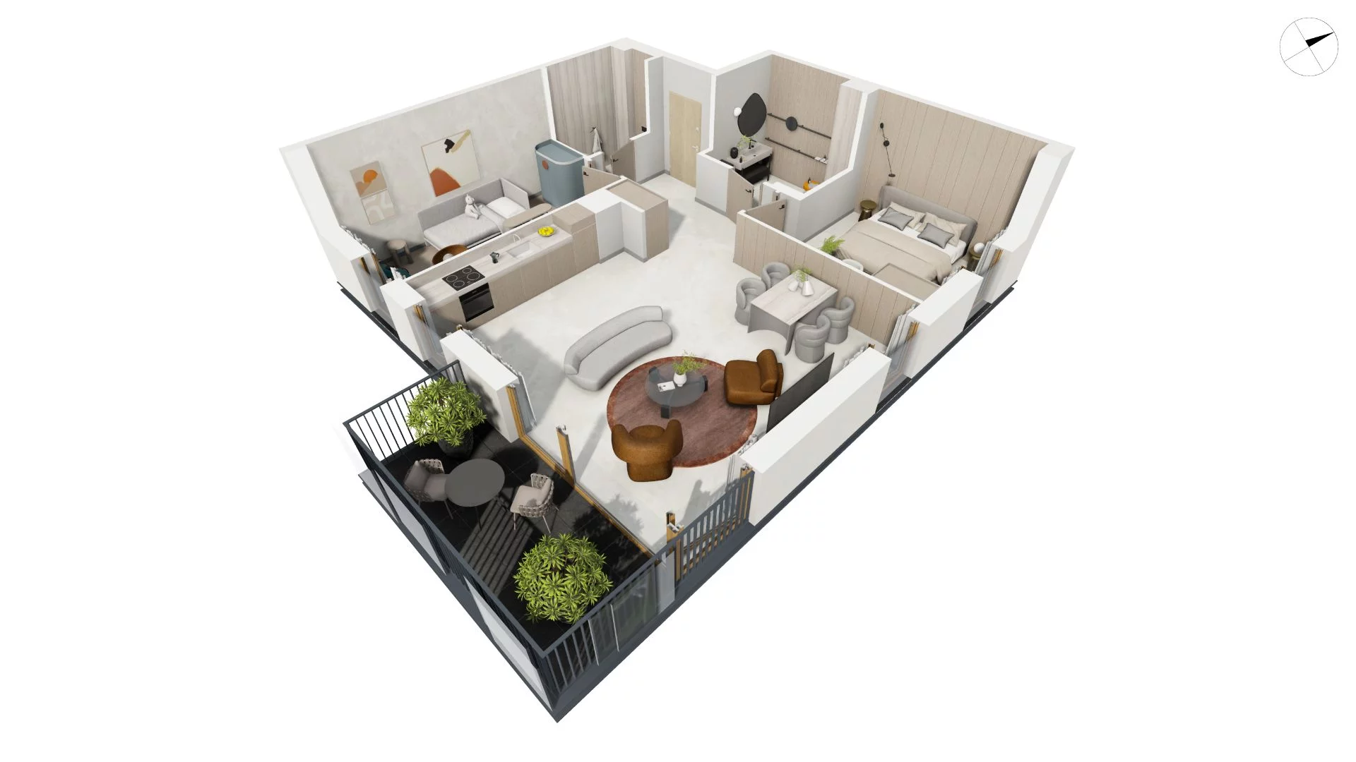 3 pokoje, apartament 79,50 m², piętro 1, oferta nr BER2_IJK_I3.1.2, Nowe Kolibki, Gdynia, Orłowo, Kolibki, ul. Bernadowska
