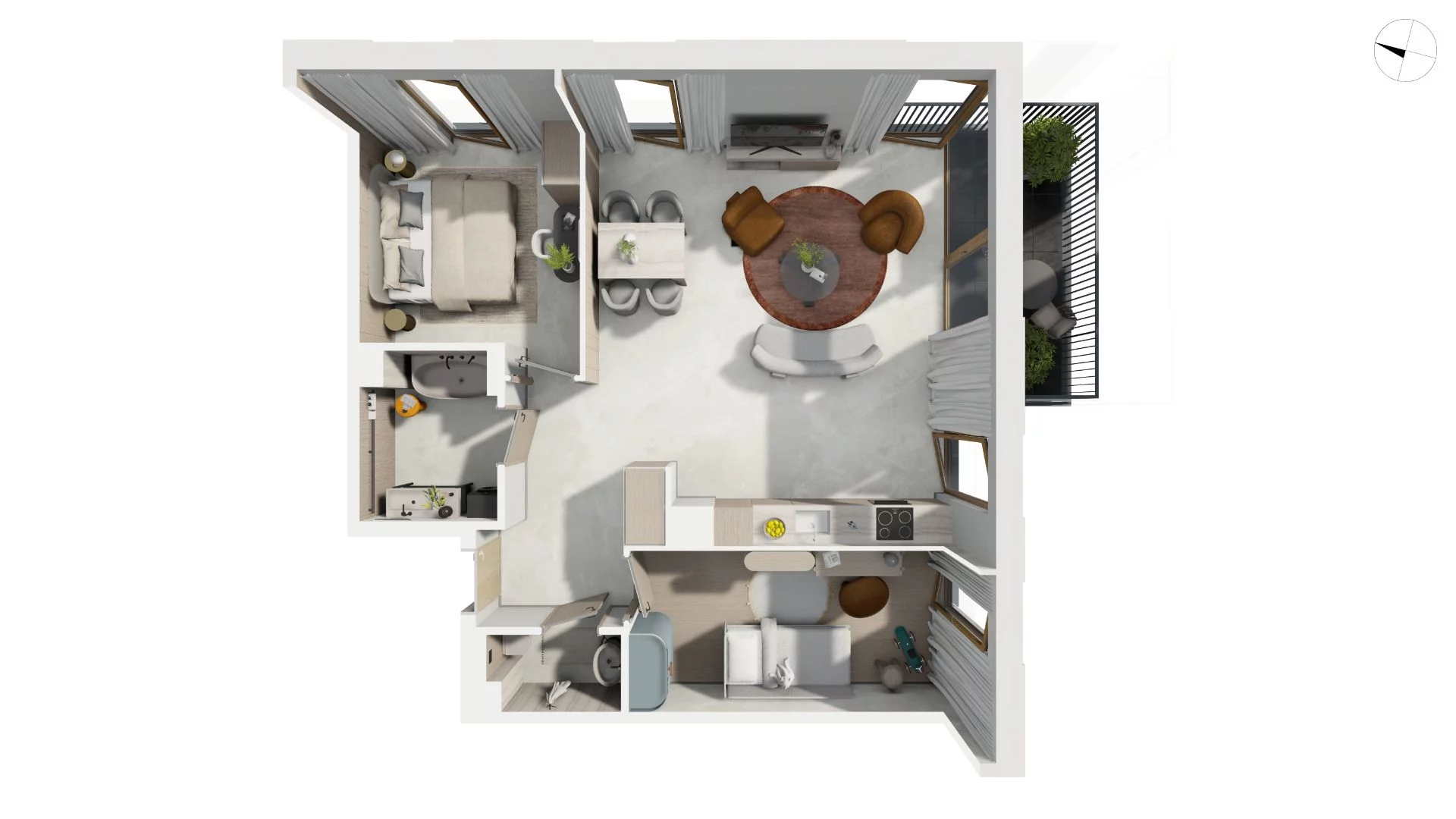 3 pokoje, apartament 79,50 m², piętro 1, oferta nr BER2_IJK_I3.1.2, Nowe Kolibki, Gdynia, Orłowo, Kolibki, ul. Bernadowska