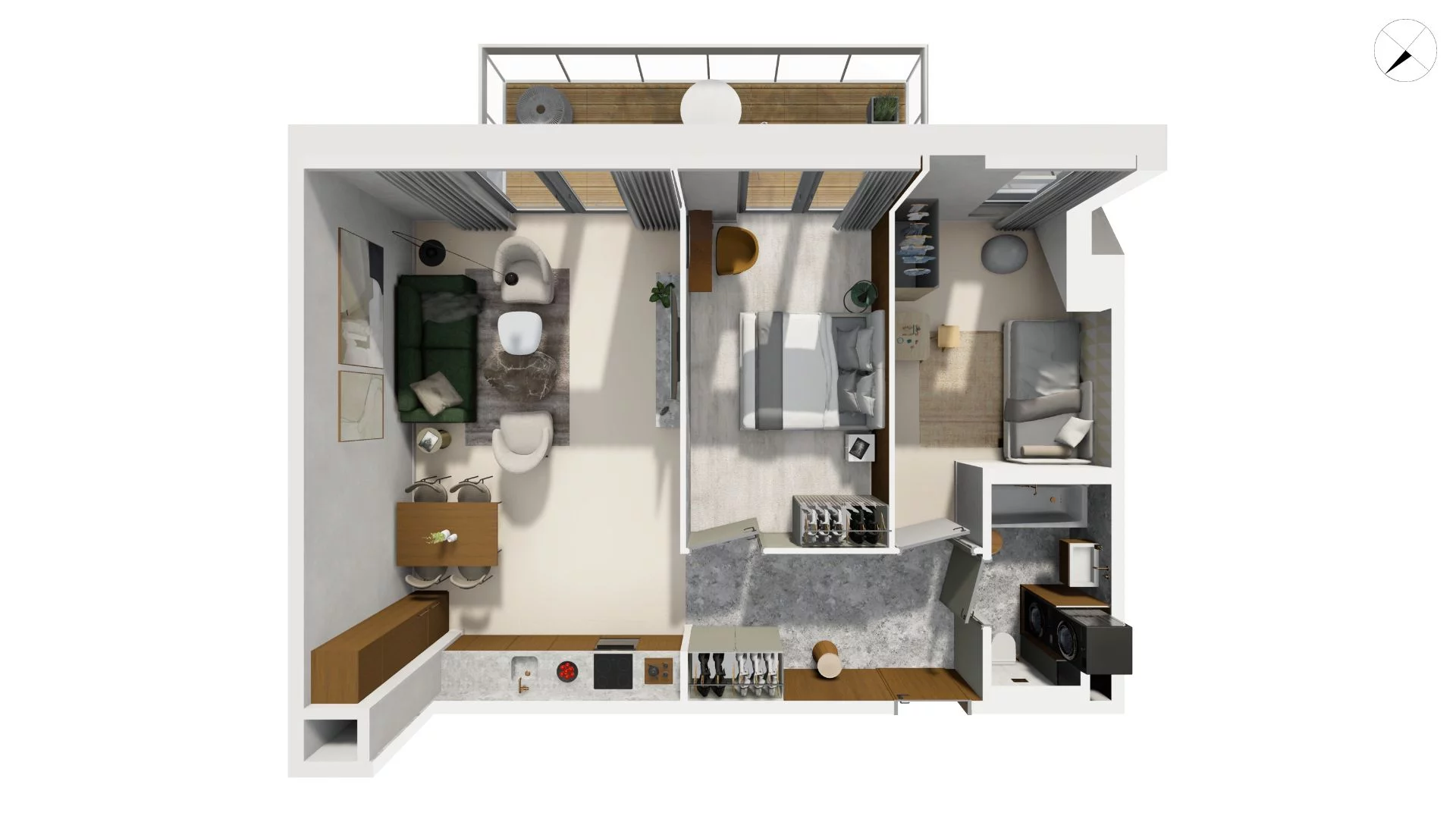 3 pokoje, mieszkanie 65,60 m², piętro 4, oferta nr WITA_A_A3.5.2, Wita 77, Gdańsk, Strzyża, ul. Wita Stwosza 77