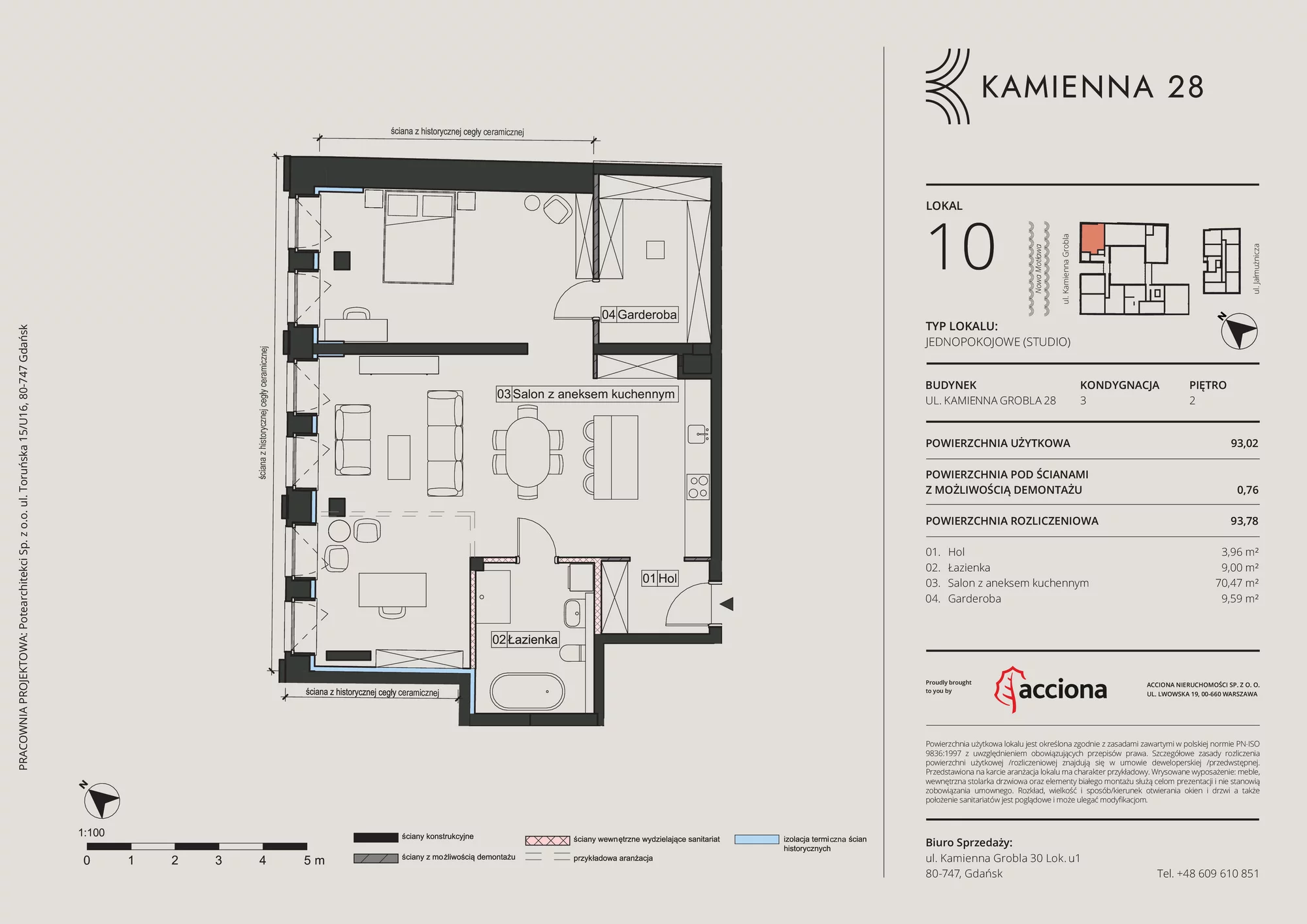 Apartament 93,78 m², piętro 2, oferta nr 28.10, Kamienna 28, Gdańsk, Śródmieście, Dolne Miasto, ul. Kamienna Grobla 28/29
