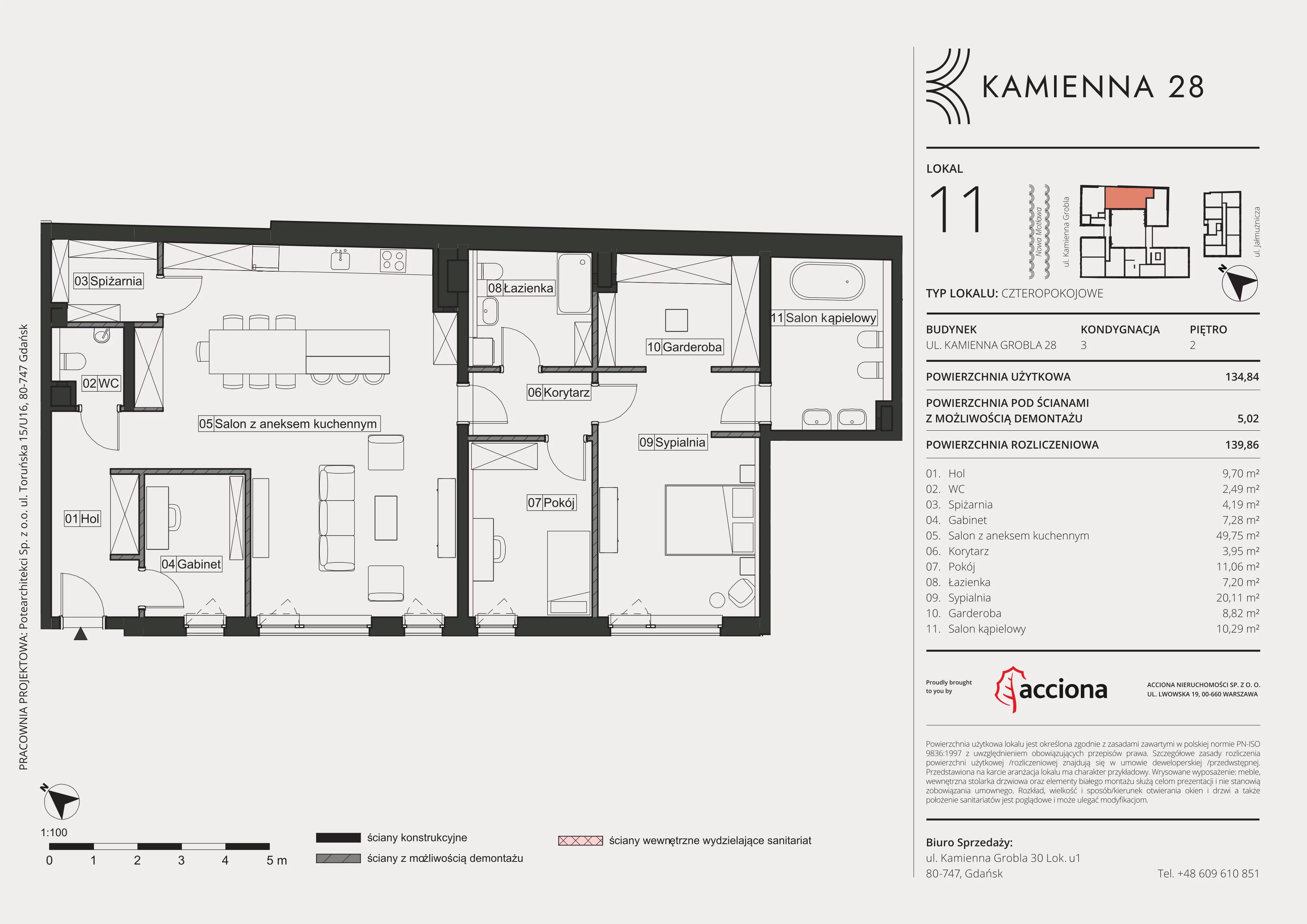 4 pokoje, apartament 139,86 m², piętro 2, oferta nr 28.11, Kamienna 28, Gdańsk, Śródmieście, Dolne Miasto, ul. Kamienna Grobla 28