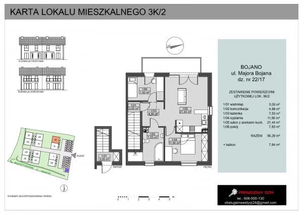 3 pokoje, mieszkanie 56,26 m², piętro 1, oferta nr , 15474/3470/OMS, Bojano