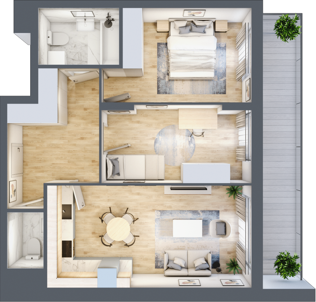 Mieszkanie 59,54 m², piętro 1, oferta nr WJ-E1-LM-06, Wojciechowska Square, Lublin, Konstantynów, Konstantynów, ul. Wojciechowska 40