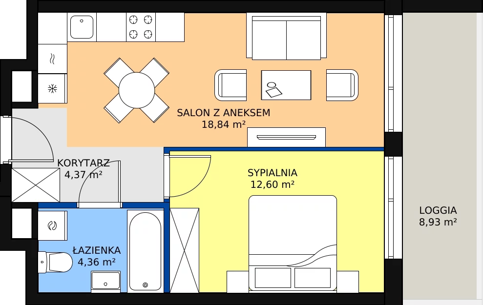 Zalety mieszkania 40.17 m², WJ-E1-LM-07