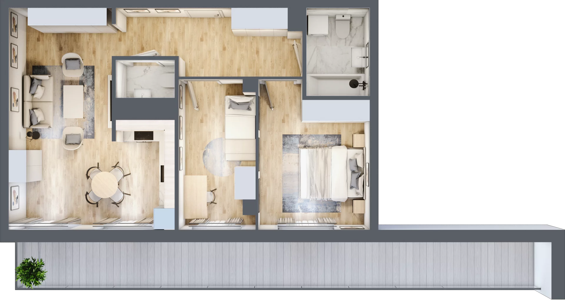 3 pokoje, mieszkanie 60,70 m², piętro 3, oferta nr WJ-E1-LM-18, Wojciechowska Square, Lublin, Konstantynów, Konstantynów, ul. Wojciechowska 40