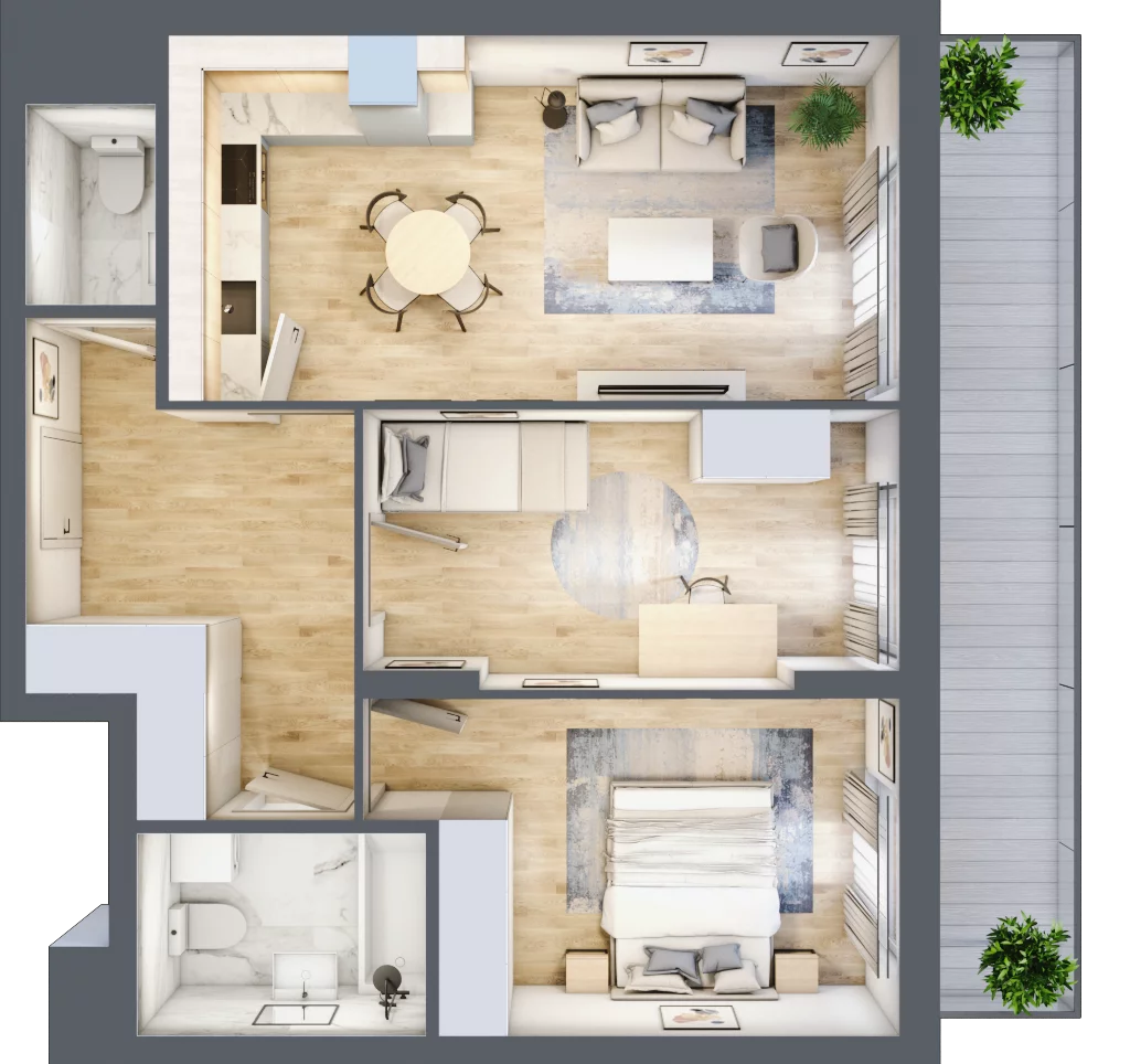 3 pokoje, mieszkanie 59,54 m², piętro 3, oferta nr WJ-E1-LM-21, Wojciechowska Square, Lublin, Konstantynów, Konstantynów, ul. Wojciechowska 40