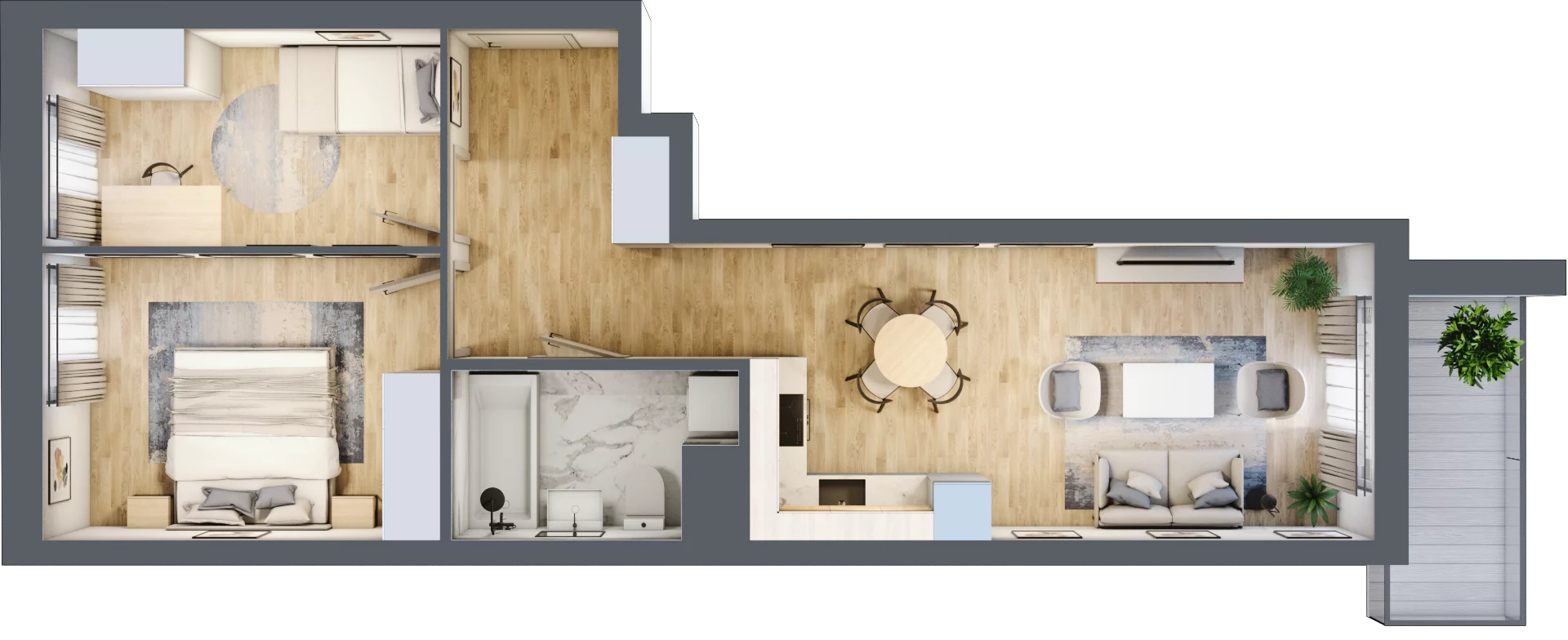 3 pokoje, mieszkanie 54,04 m², piętro 4, oferta nr WJ-E1-LM-26, Wojciechowska Square, Lublin, Konstantynów, Konstantynów, ul. Wojciechowska 40