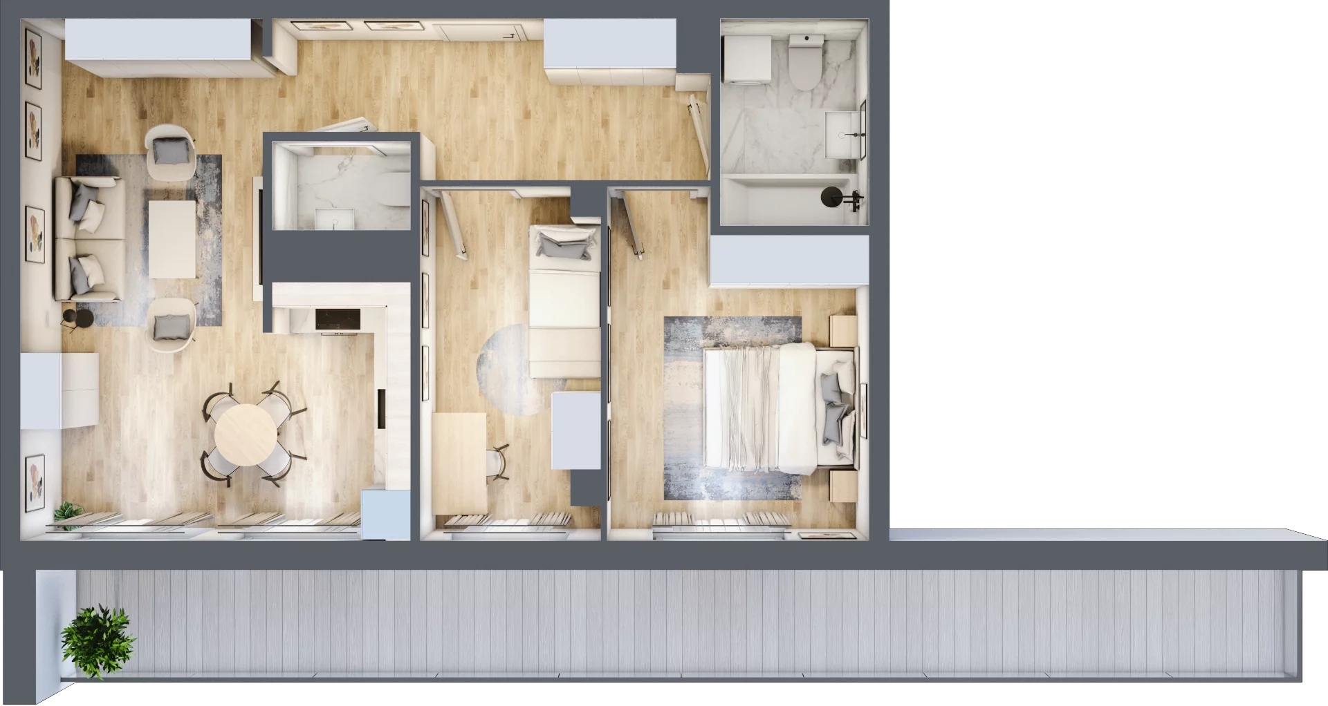 3 pokoje, mieszkanie 60,70 m², piętro 5, oferta nr WJ-E1-LM-36, Wojciechowska Square, Lublin, Konstantynów, Konstantynów, ul. Wojciechowska 40