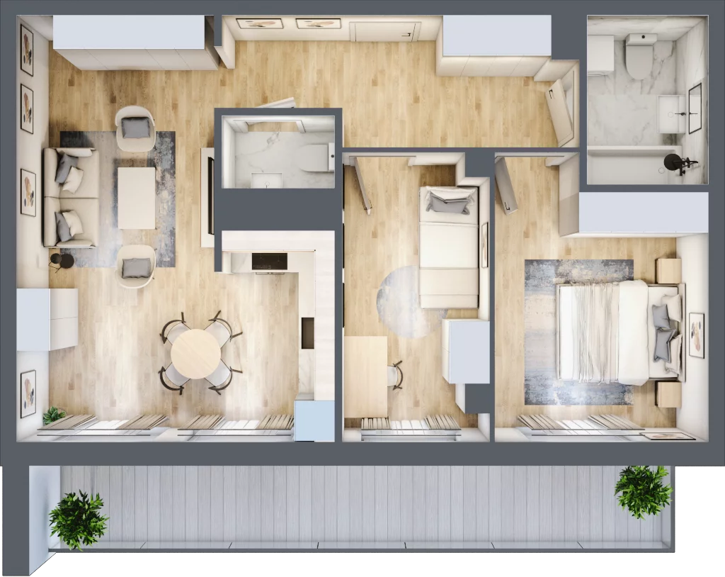 3 pokoje, mieszkanie 60,70 m², piętro 6, oferta nr WJ-E1-LM-45, Wojciechowska Square, Lublin, Konstantynów, Konstantynów, ul. Wojciechowska 40