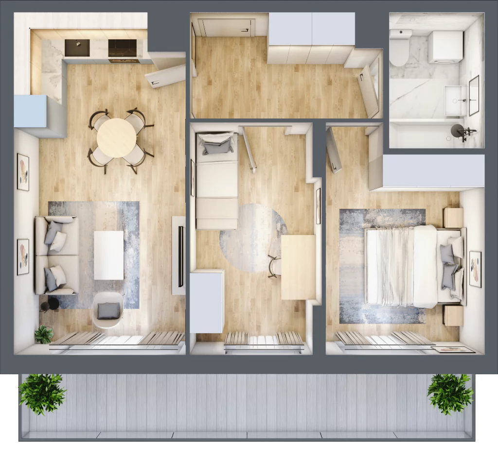 3 pokoje, mieszkanie 51,86 m², piętro 7, oferta nr WJ-E1-LM-56, Wojciechowska Square, Lublin, Konstantynów, Konstantynów, ul. Wojciechowska 40