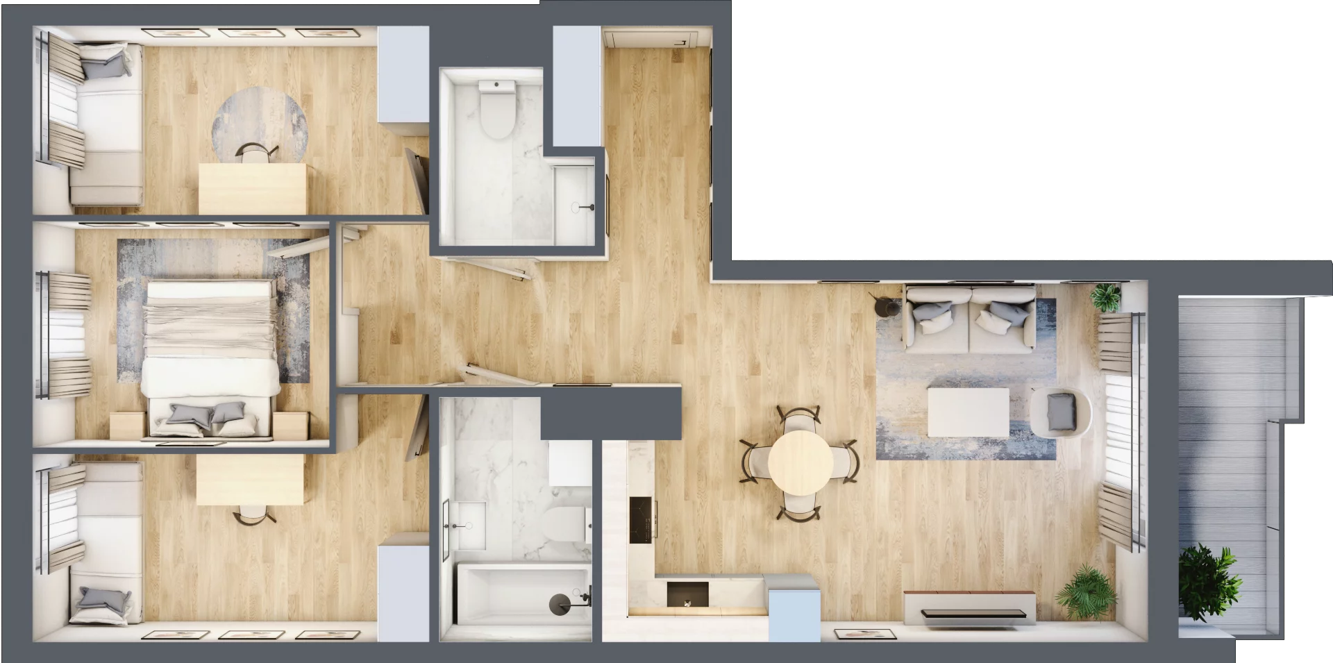 4 pokoje, mieszkanie 71,97 m², piętro 3, oferta nr WJ-E1-LM-77, Wojciechowska Square, Lublin, Konstantynów, Konstantynów, ul. Wojciechowska 40