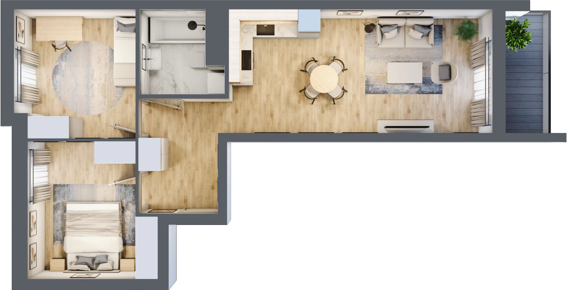 3 pokoje, mieszkanie 57,58 m², piętro 4, oferta nr WJ-E1-LM-128, Wojciechowska Square, Lublin, Konstantynów, Konstantynów, ul. Wojciechowska 40