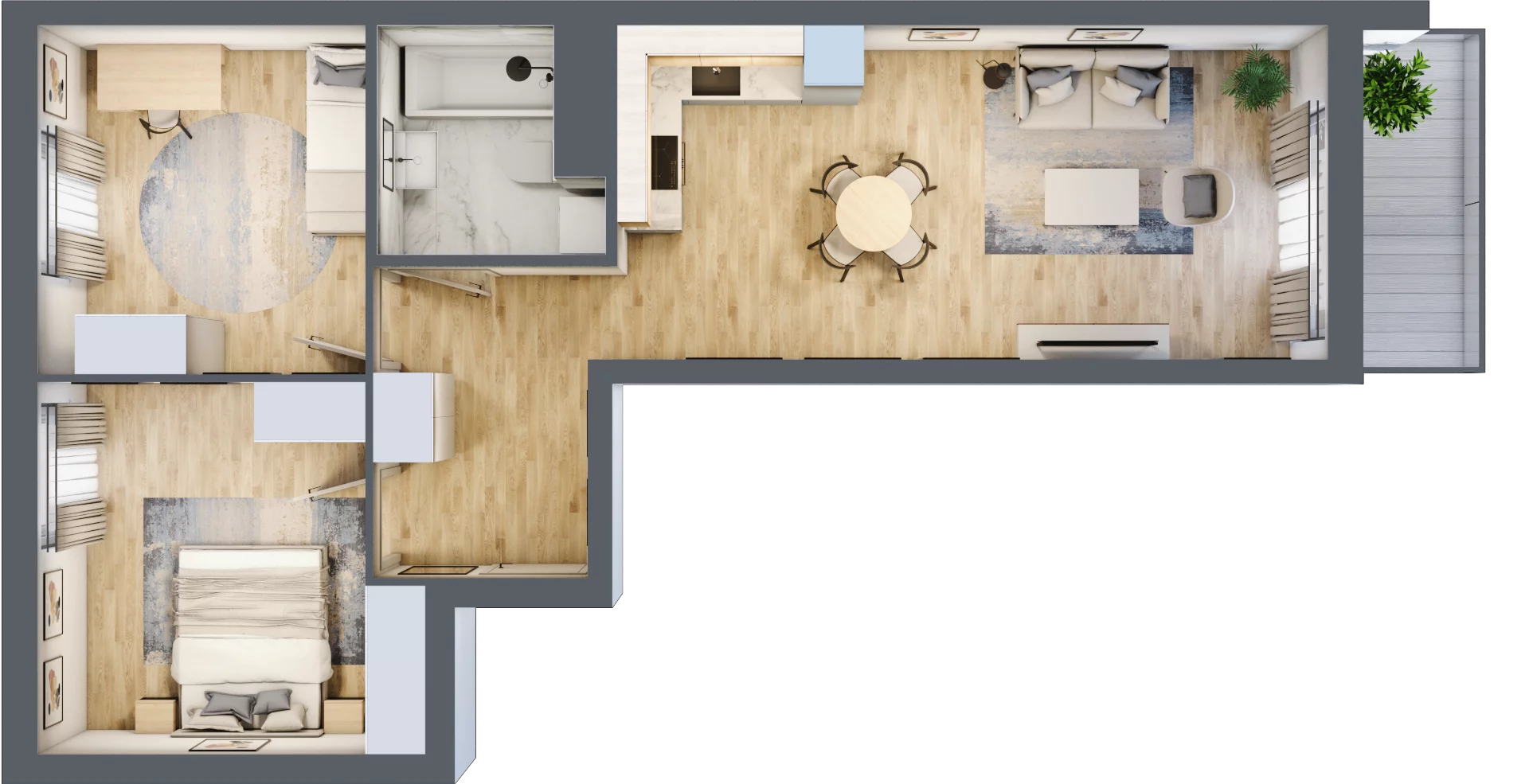 3 pokoje, mieszkanie 59,21 m², piętro 5, oferta nr WJ-E1-LM-132, Wojciechowska Square, Lublin, Konstantynów, Konstantynów, ul. Wojciechowska 40
