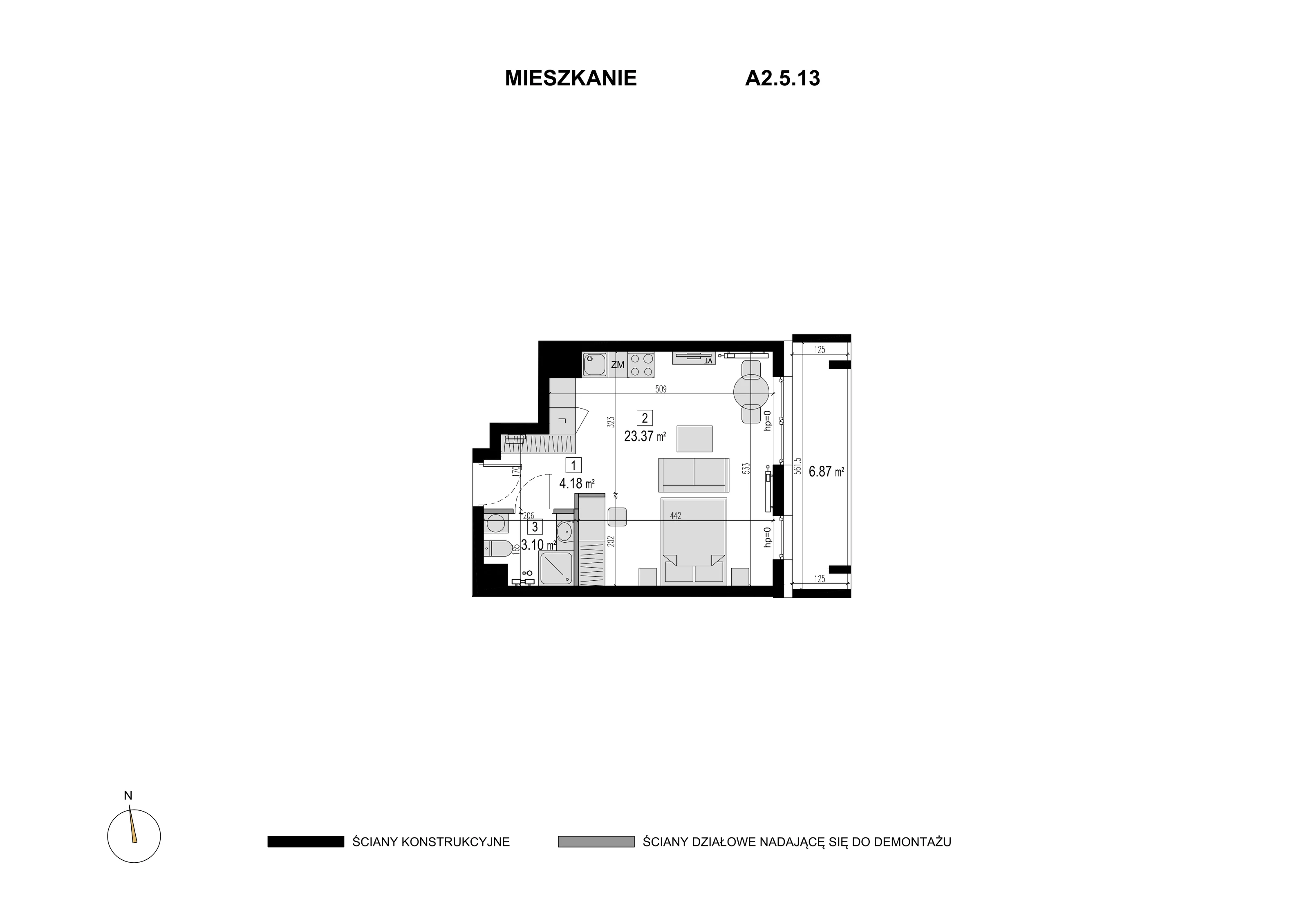 Mieszkanie 30,65 m², piętro 4, oferta nr A2.5.13, Novaforma, Legnica, ul. Chojnowska