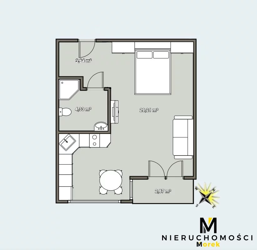 1 pokój, mieszkanie 37,01 m², piętro 3, oferta nr , KMO-MS-2278, Kołobrzeg, Obrońców Westerplatte