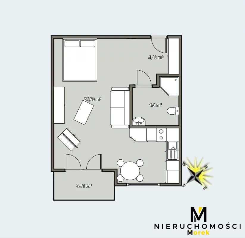 1 pokój, mieszkanie 37,67 m², piętro 3, oferta nr , KMO-MS-2277, Kołobrzeg, Obrońców Westerplatte