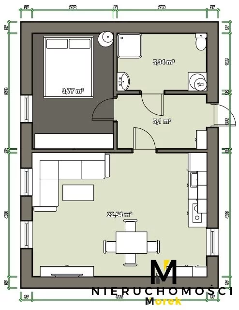 2 pokoje, mieszkanie 41,80 m², parter, oferta nr , KMO-MS-2270, Kołobrzeg, Budowlana